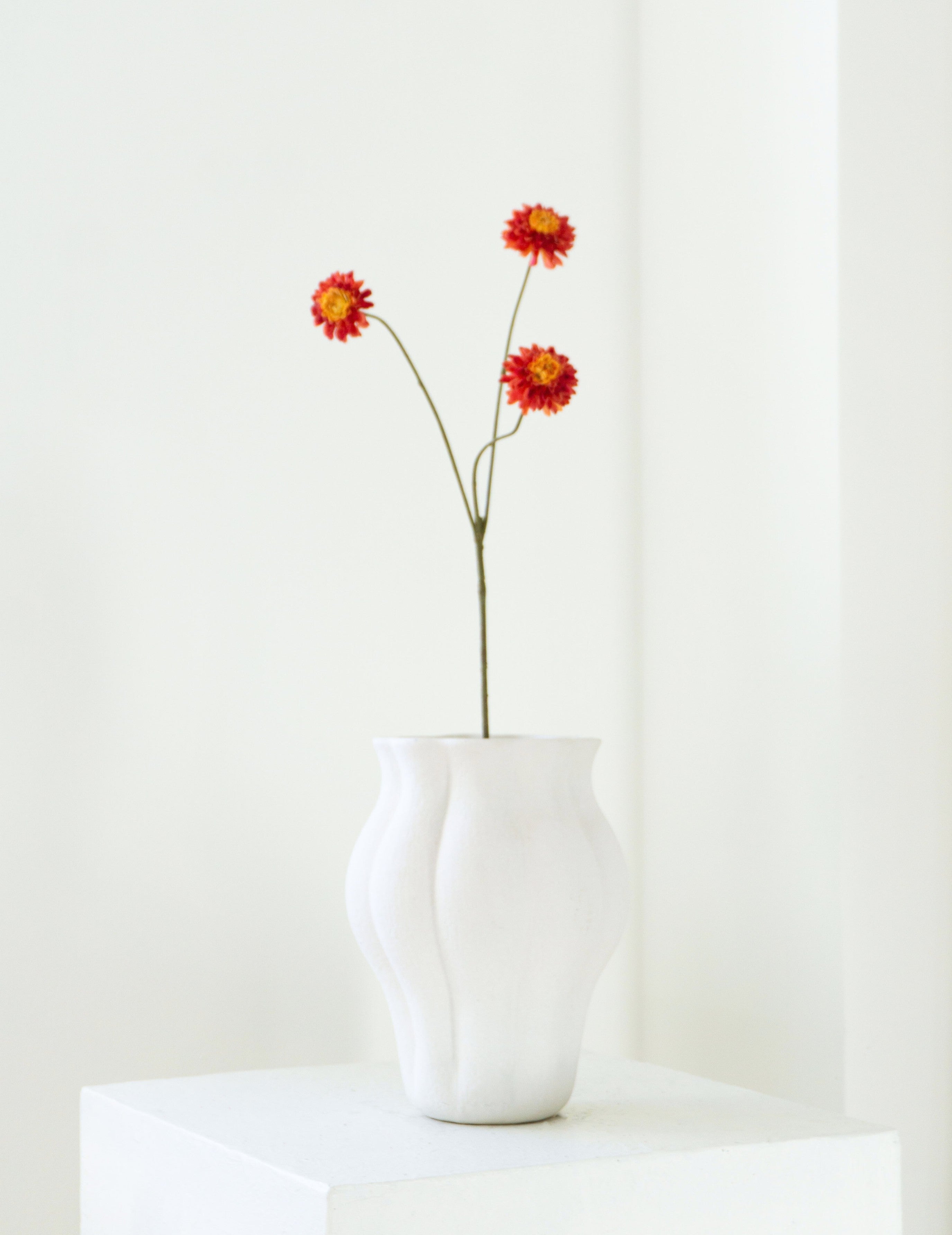 Kunstblume Dahlie Orange-Rot