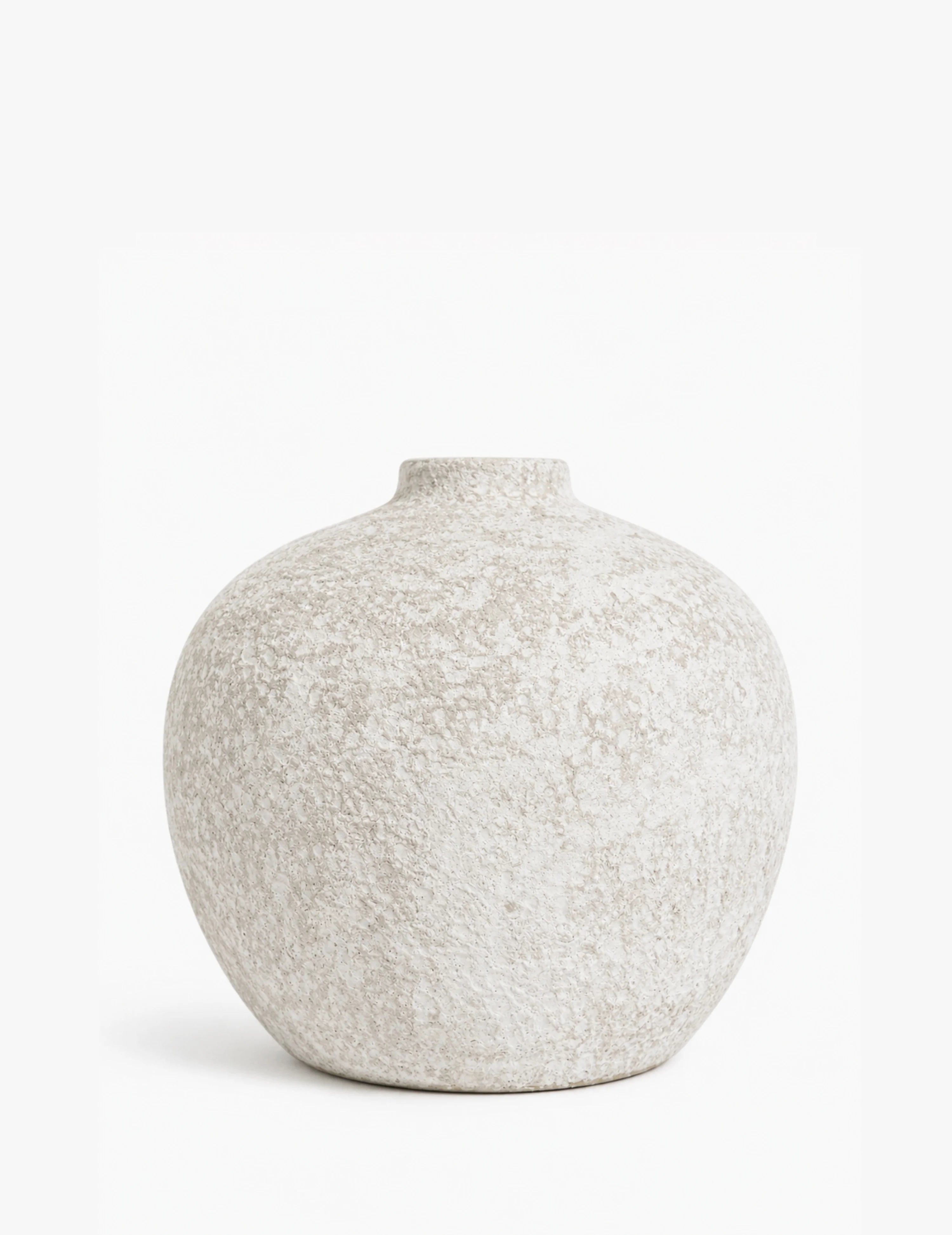 Deko-Vase Rund Weiß-Beige