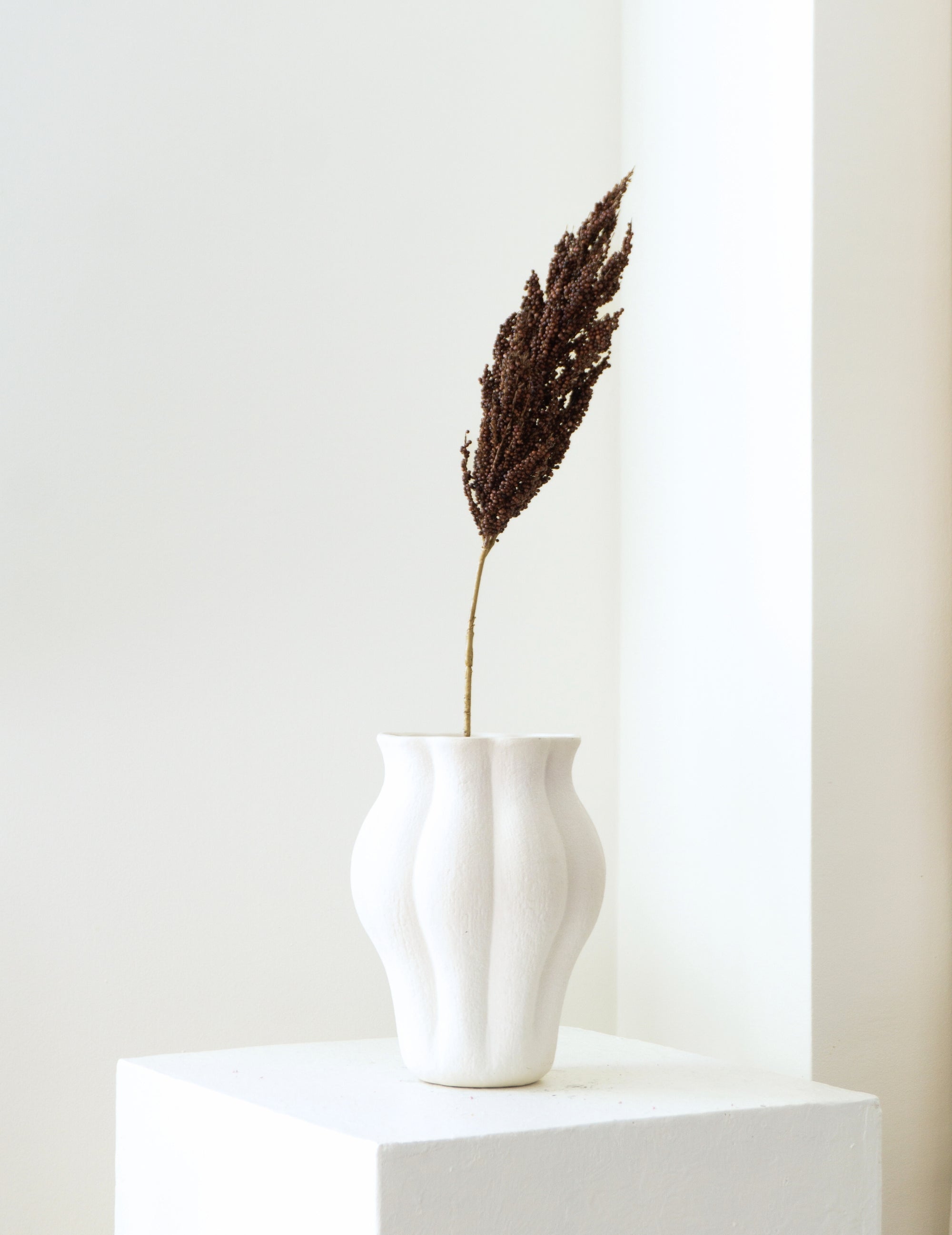 Kunstblume Hirsenzweig Braunrot