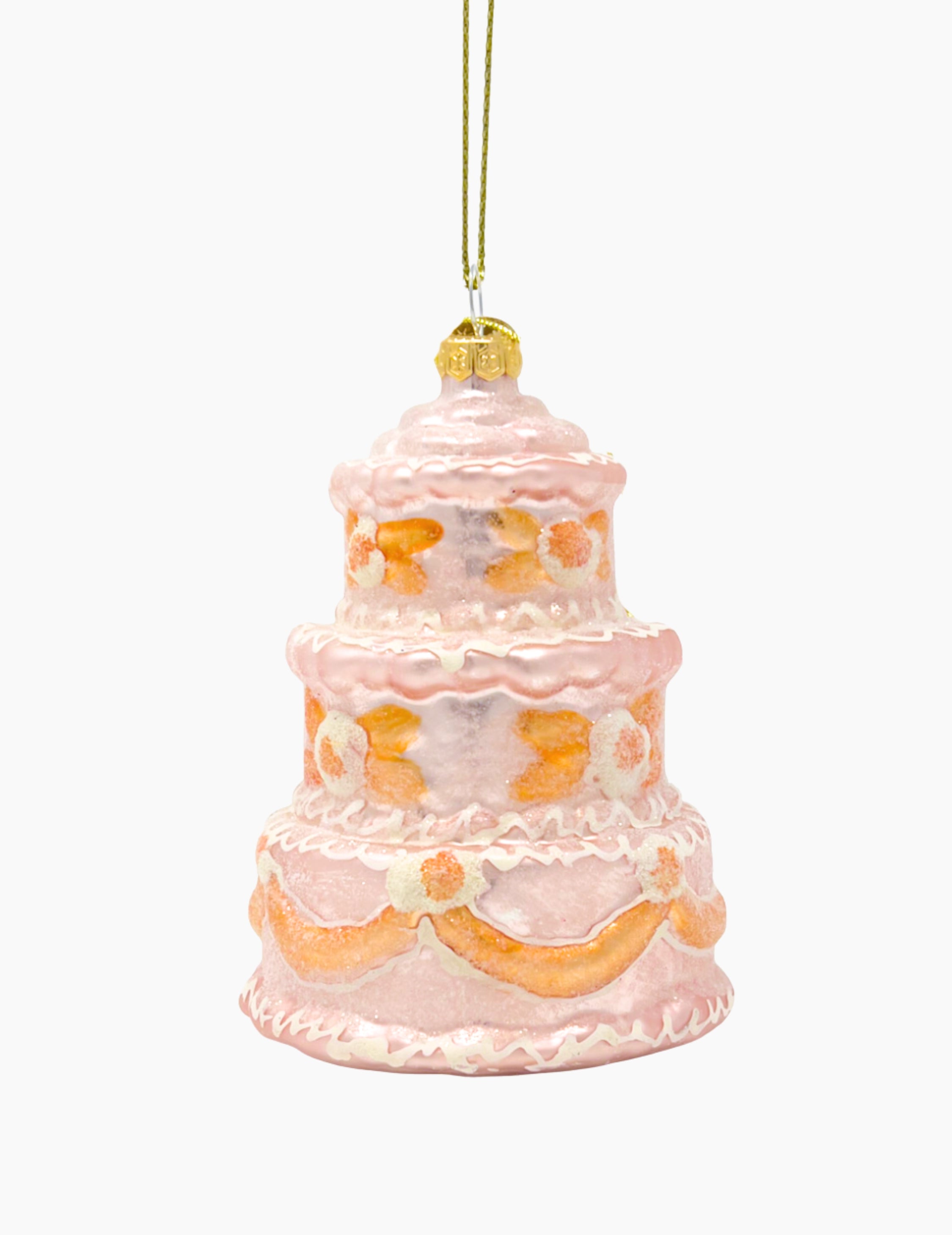 Weihnachtsanhänger aus Glas Torte Rosa