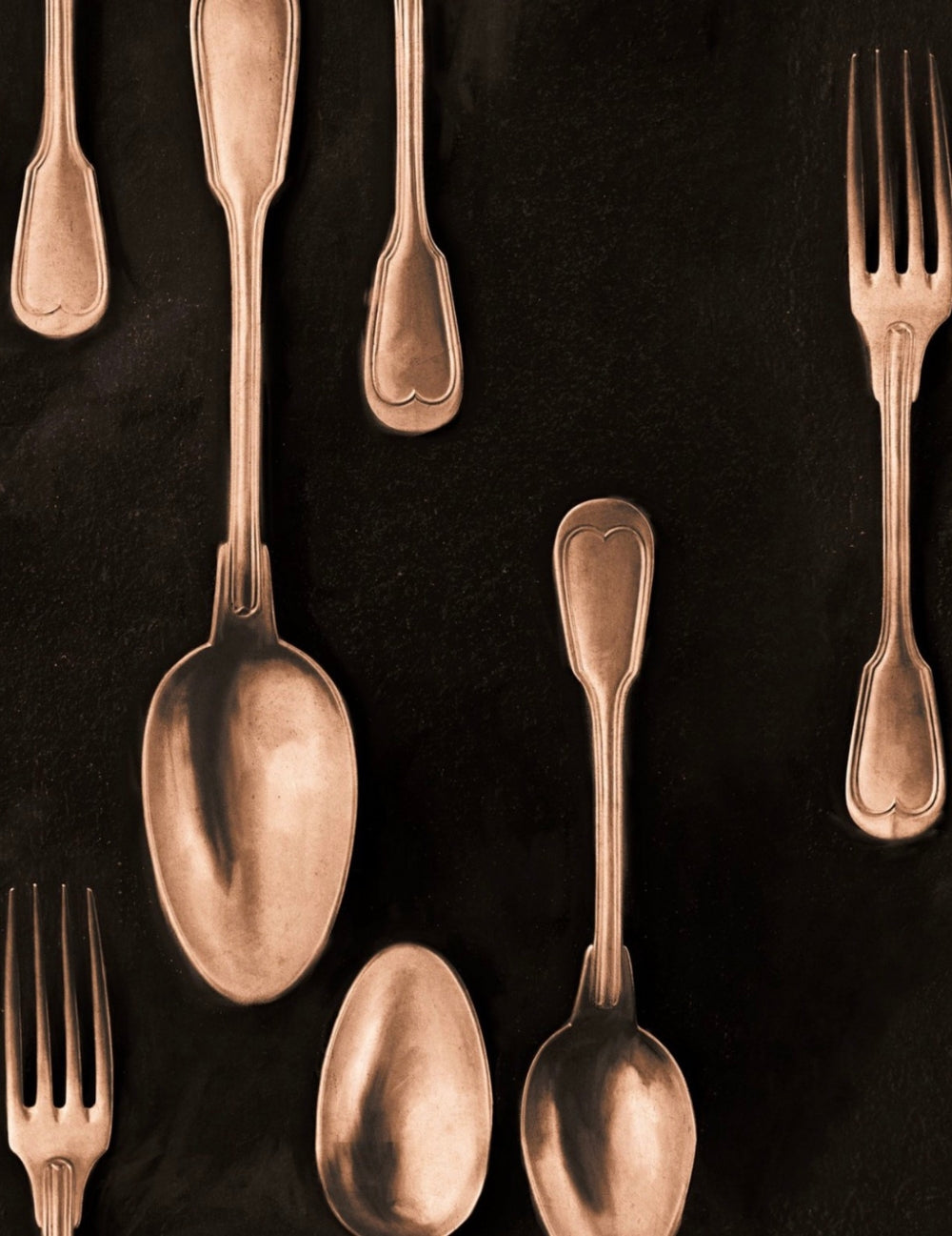 Wandtapete Cutlery Copper