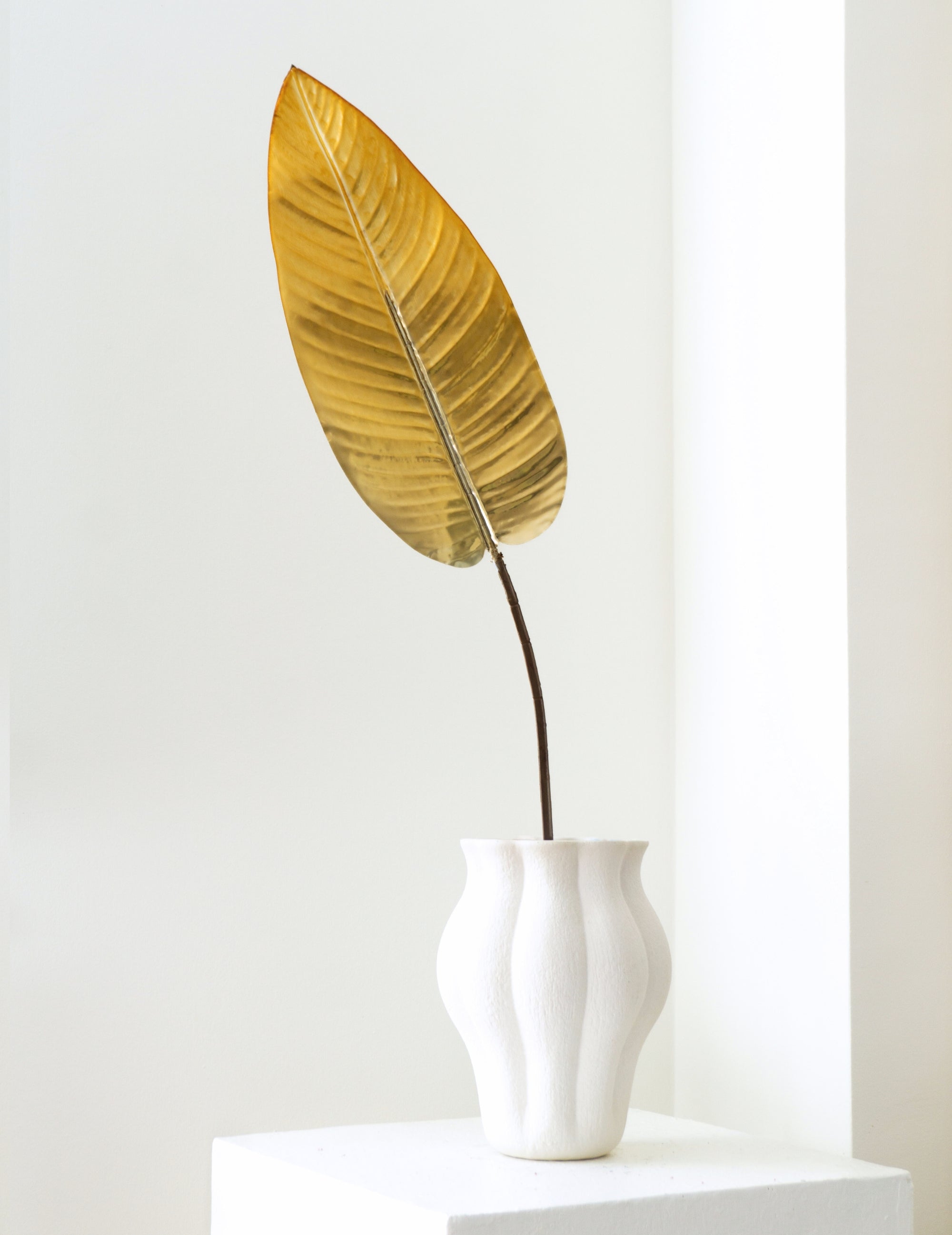 Kunstblume Canna-Blatt Metallic-Gold