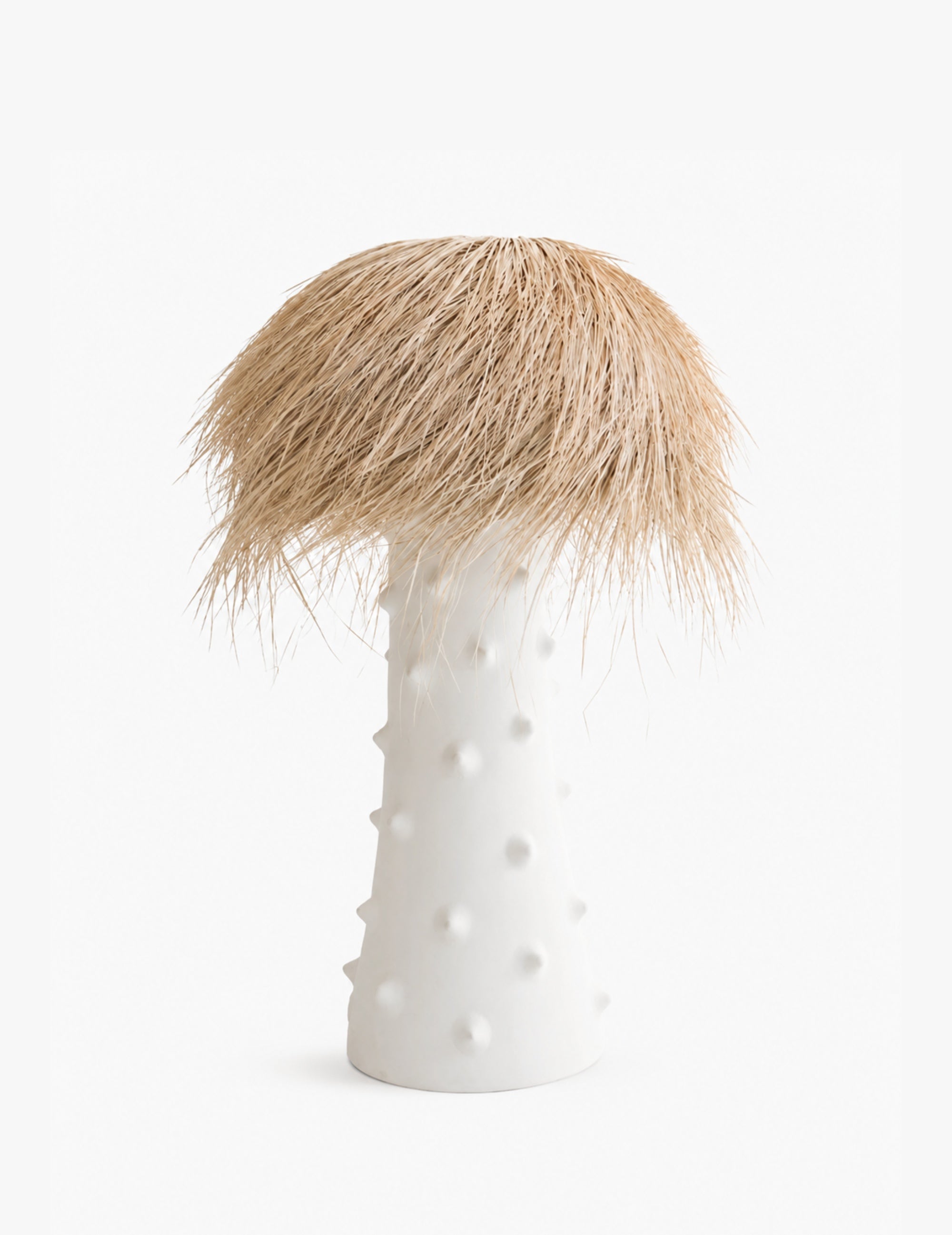 Stehlampe mit Palmenschirm Weiß