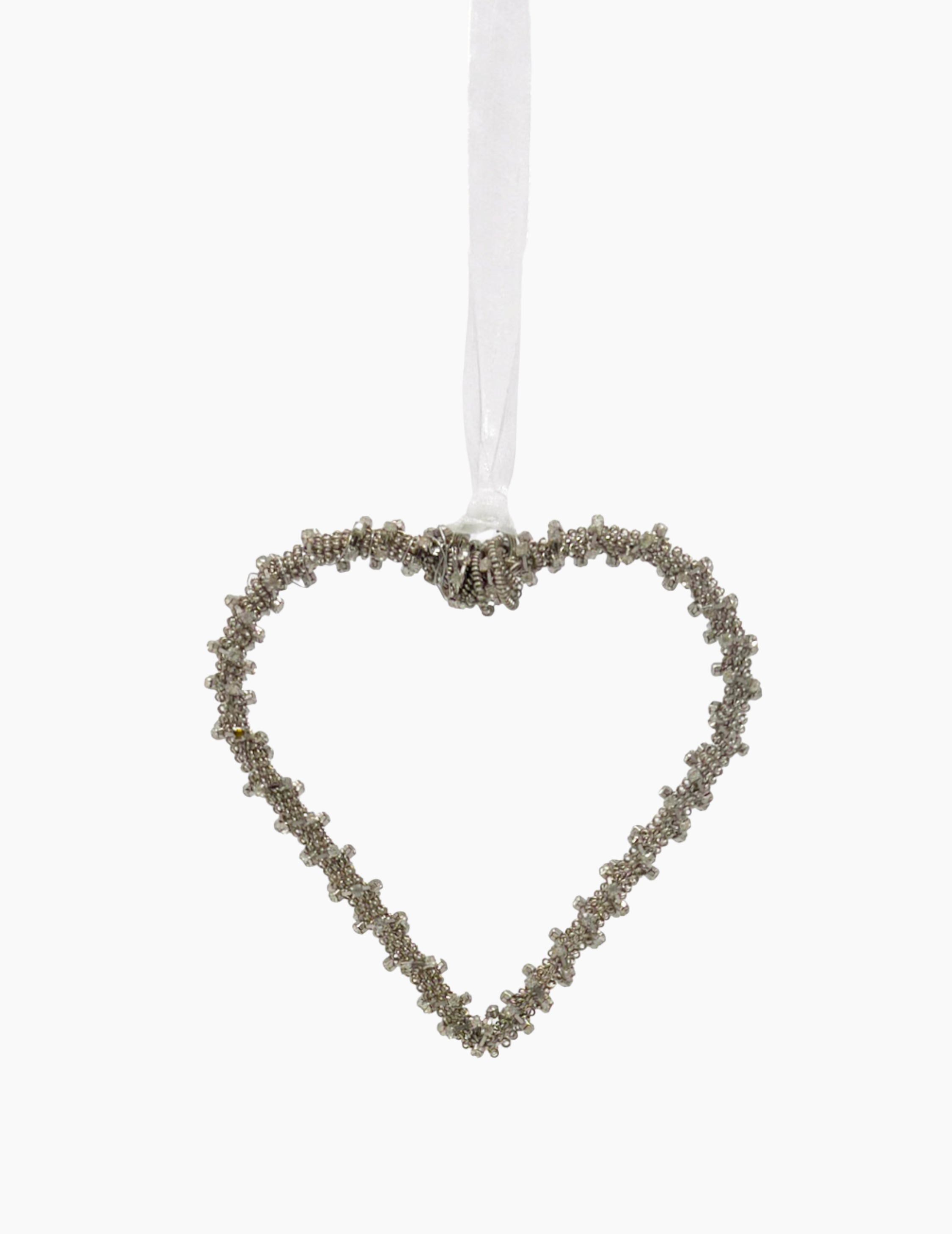 Weihnachtsornament Herz Silber