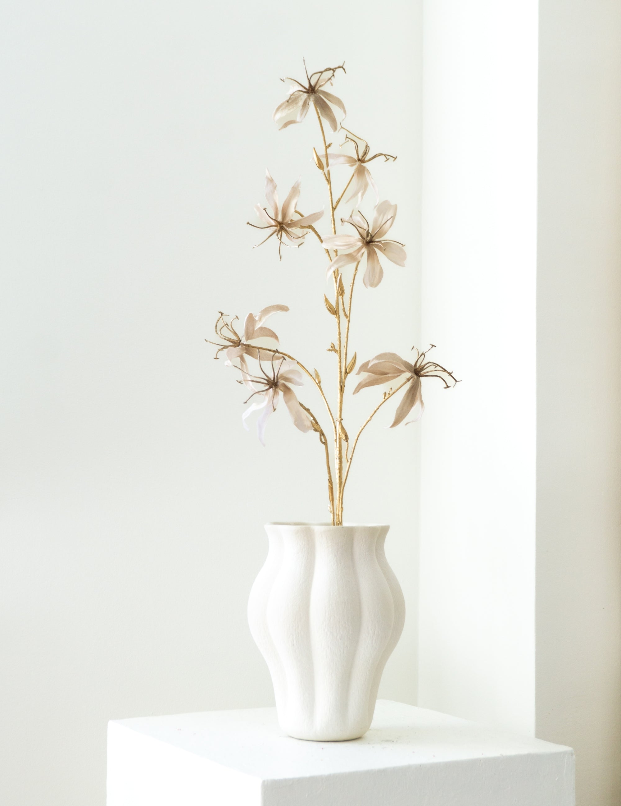 Kunstblume Gloriosa aus Samt Altrosa