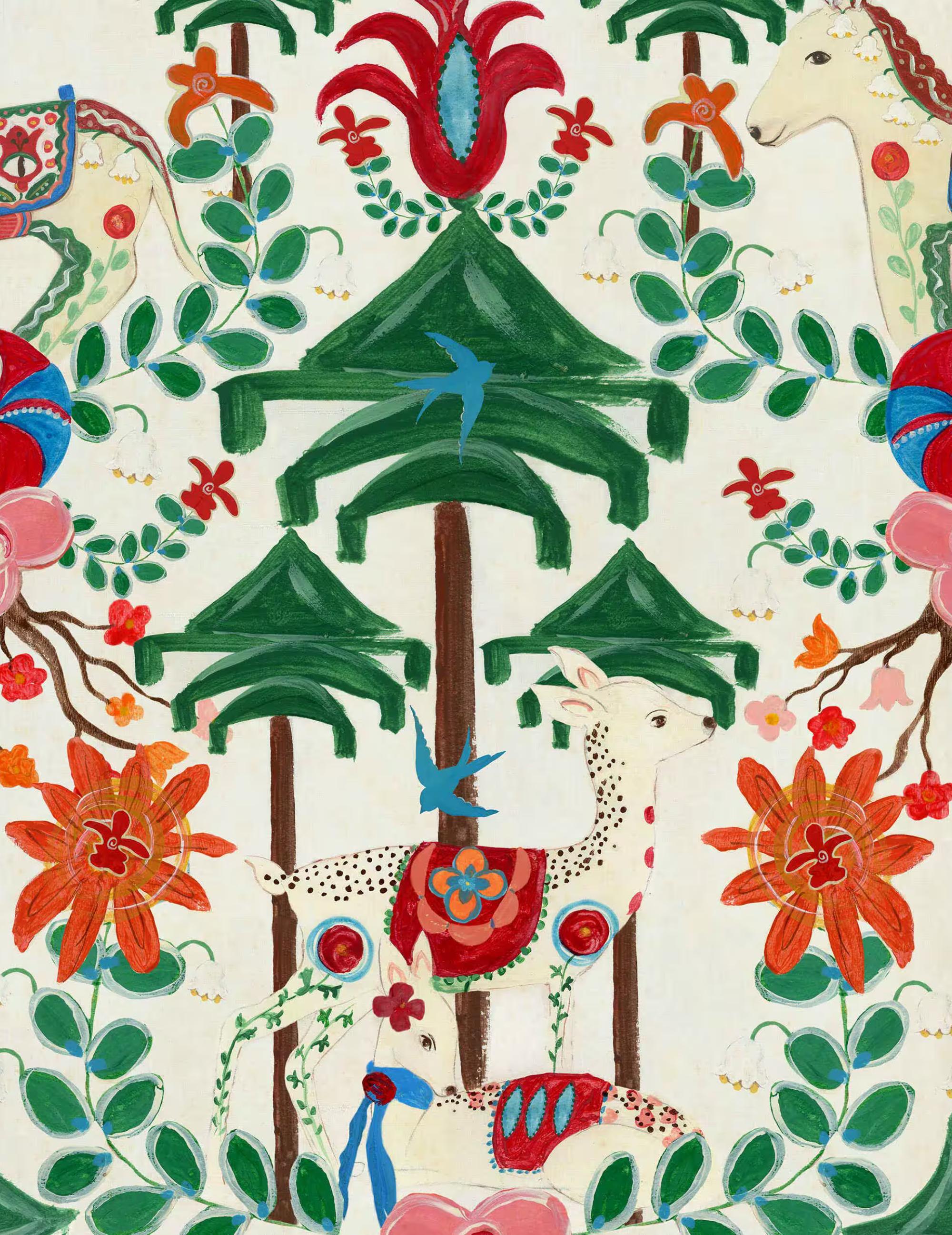 Wandtapete A Woodland Tale Cream