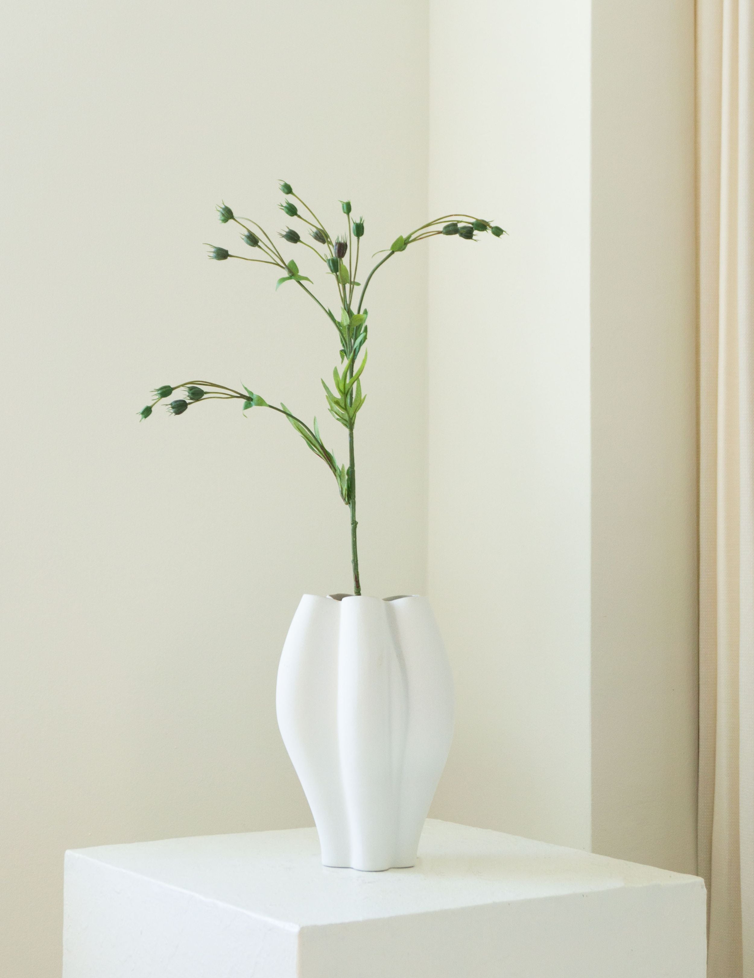 Artificial flower flax branch green