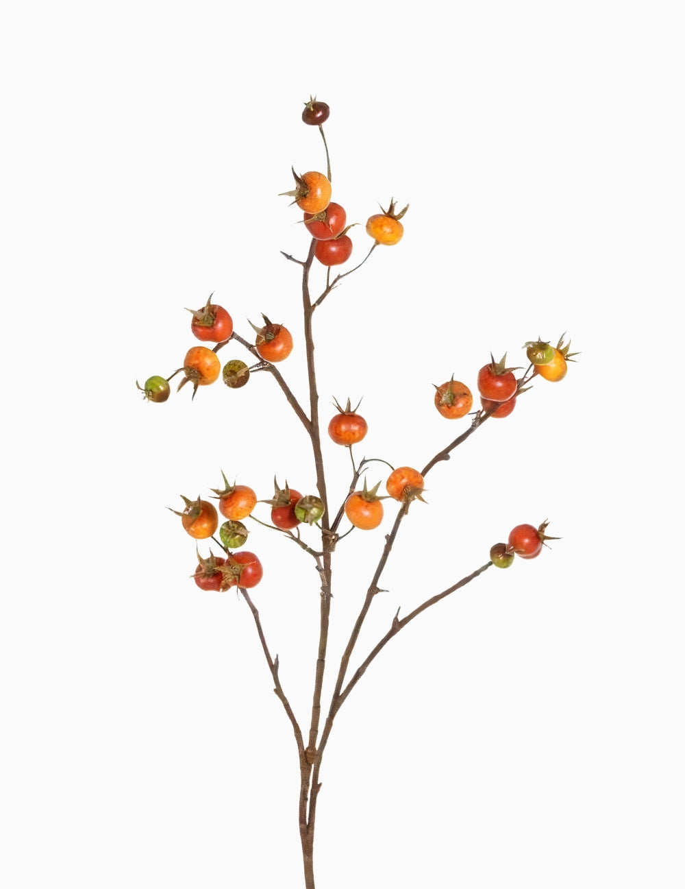 Umělá květina jablko růže červeno-oranžová