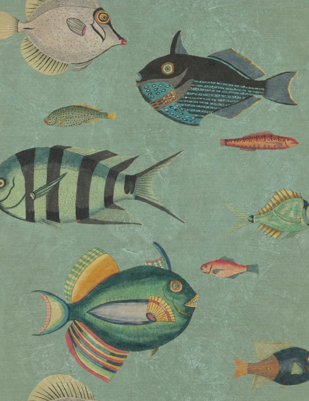 Wandtapete Poissons Green