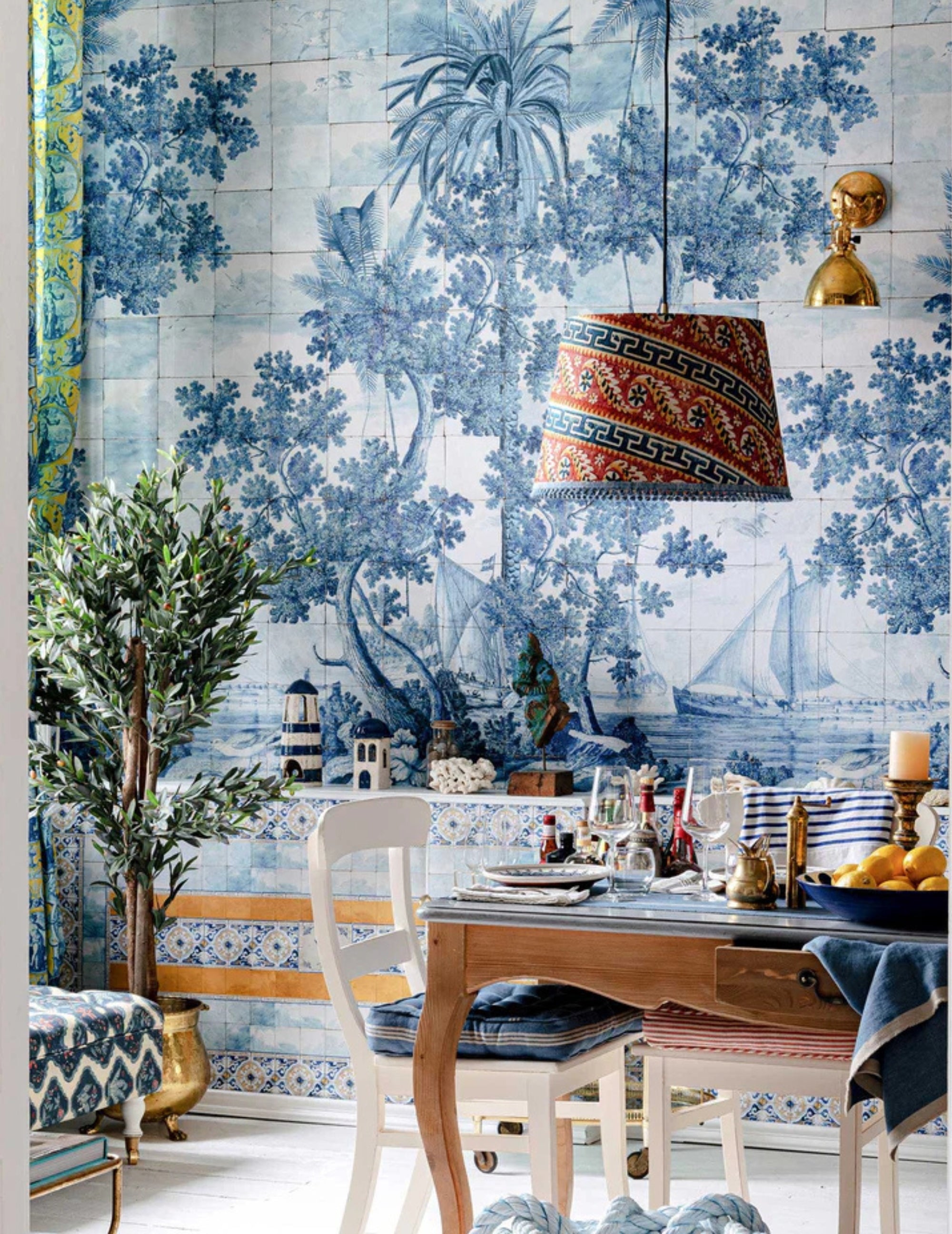 Wandtrapete Azure Mural Blau