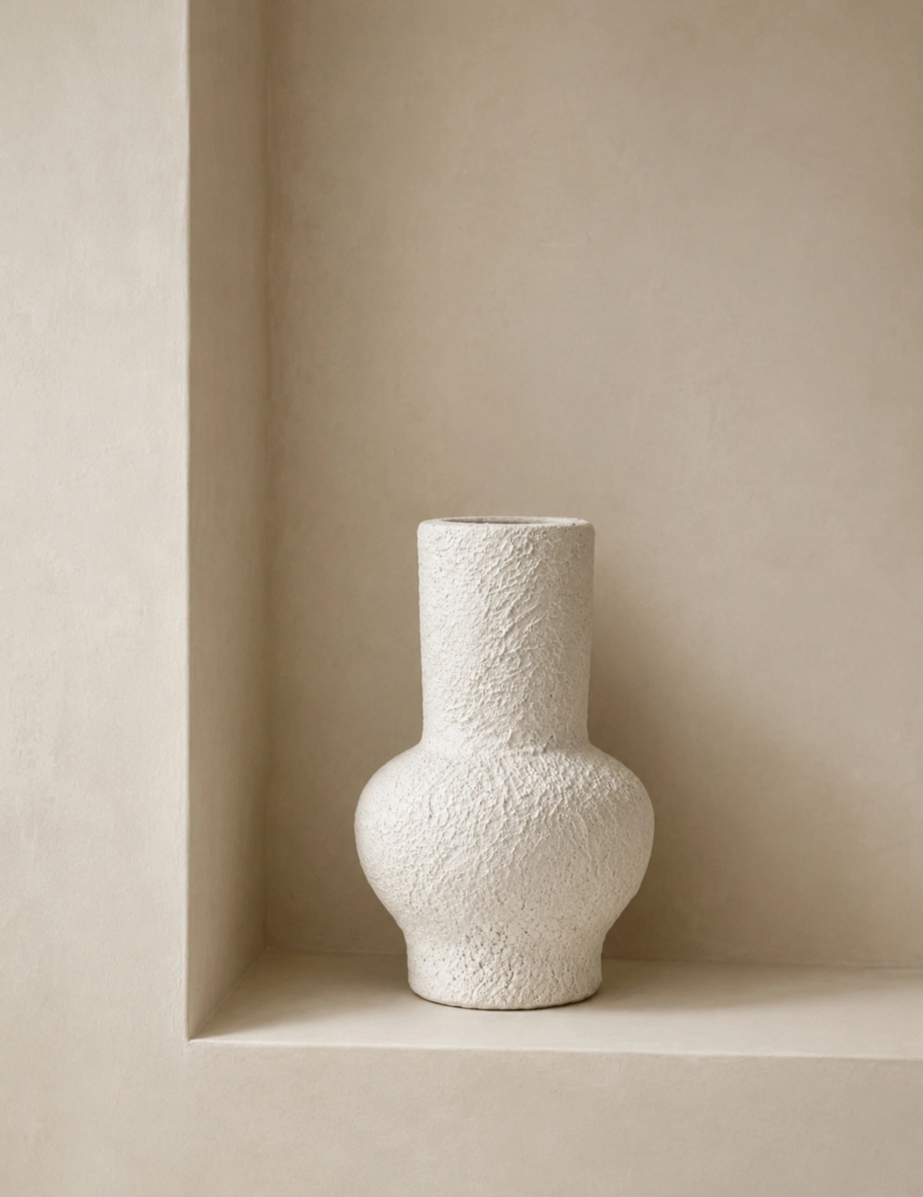 Deko-Vase Terrakotta Weiß
