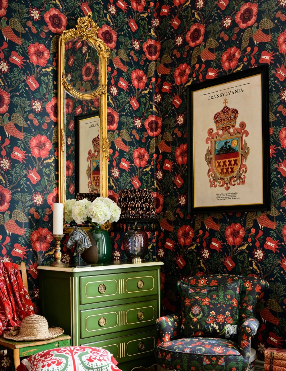 Wandtapete Folk Szekely Dark