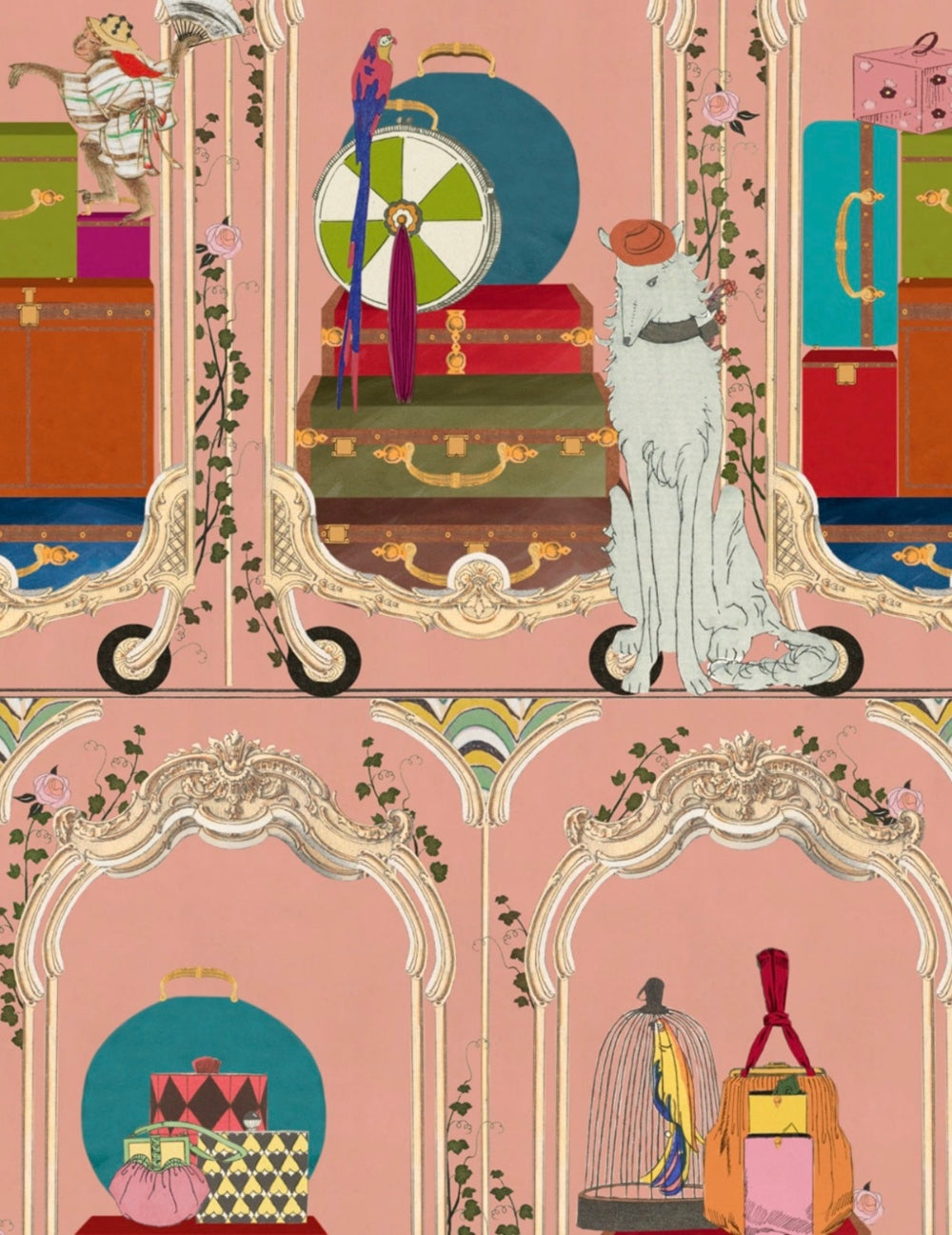 Wandtapete Fancy Trip Dusty Pink