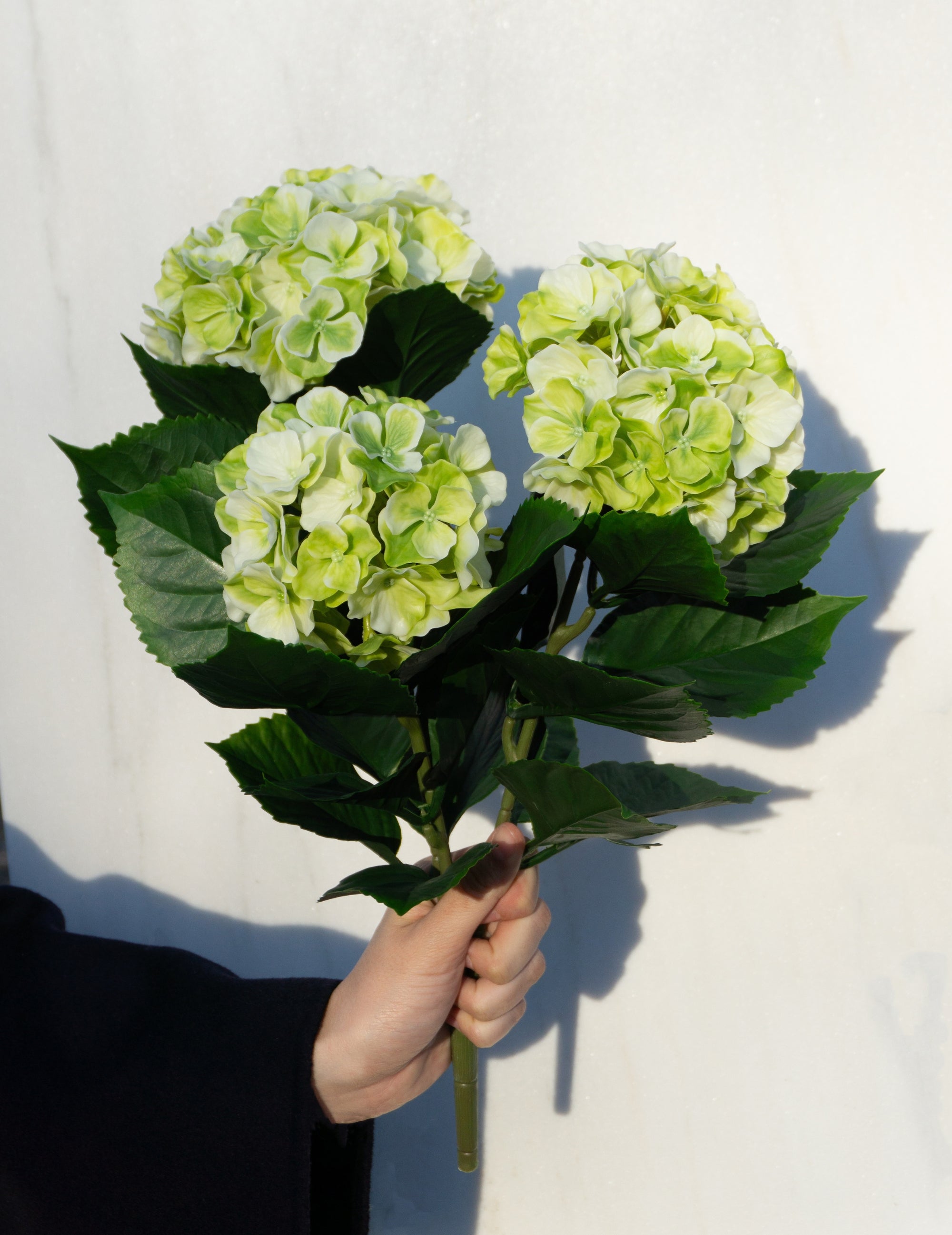 Kunstblume Hortensie Grün