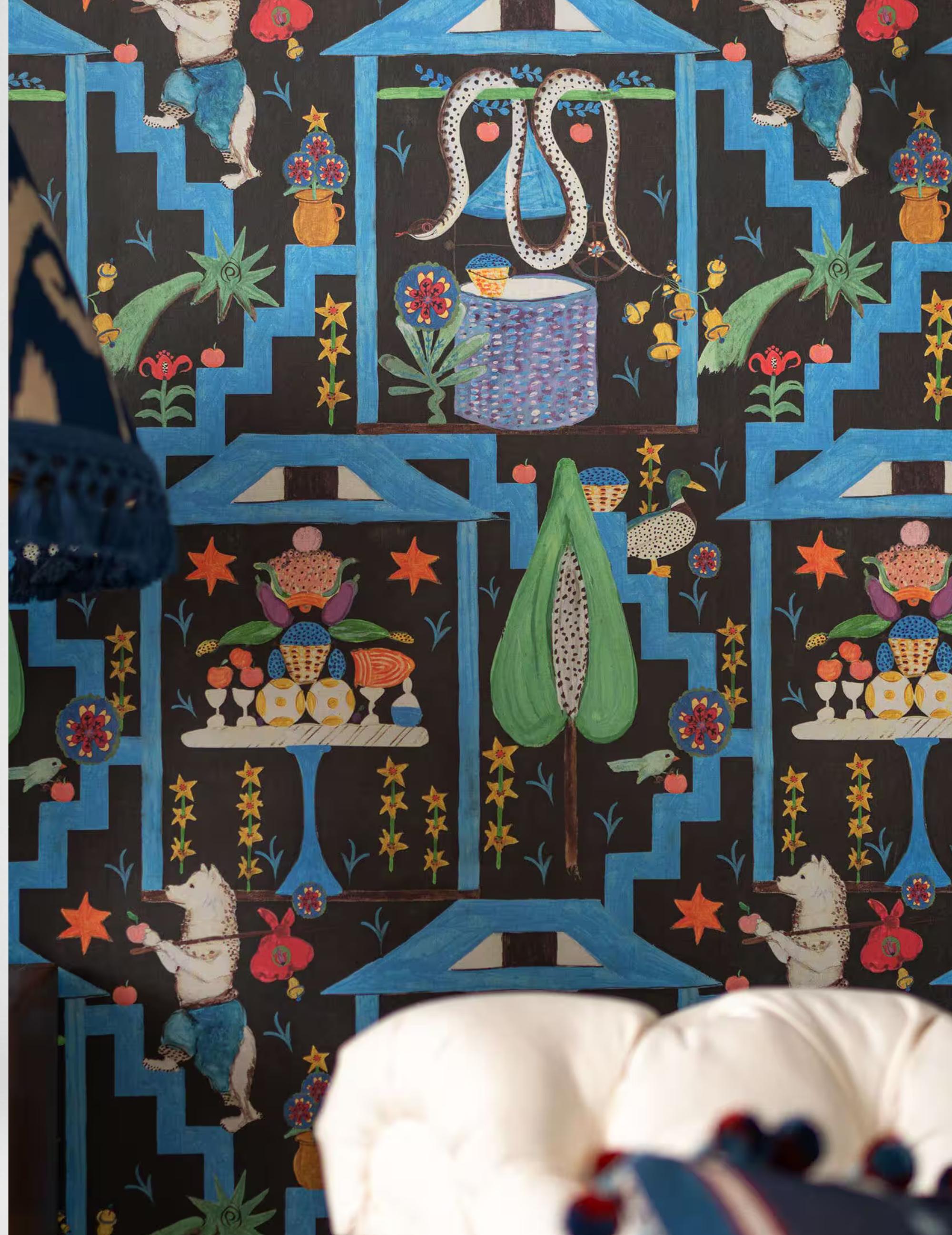 Wandtapete Wonderland Anthrazit