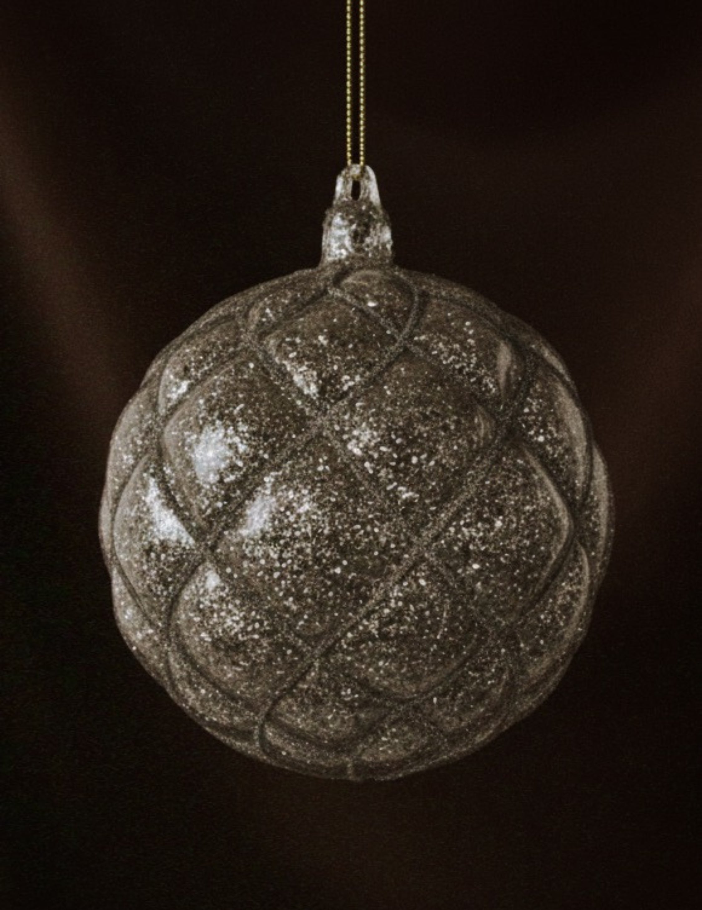 Weihnachtskugel aus Glas Silber