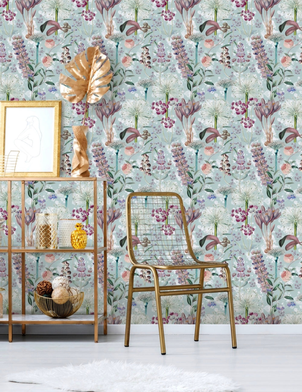 Wandtapete Garden Of Eden Aquamarin