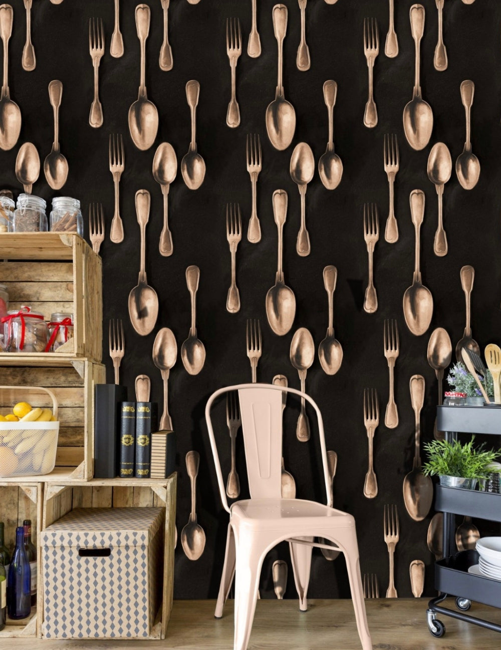 Wandtapete Cutlery Copper
