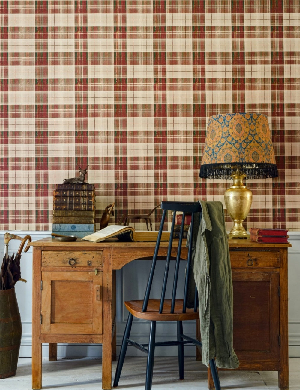 Wandtapete Countryside Plaid