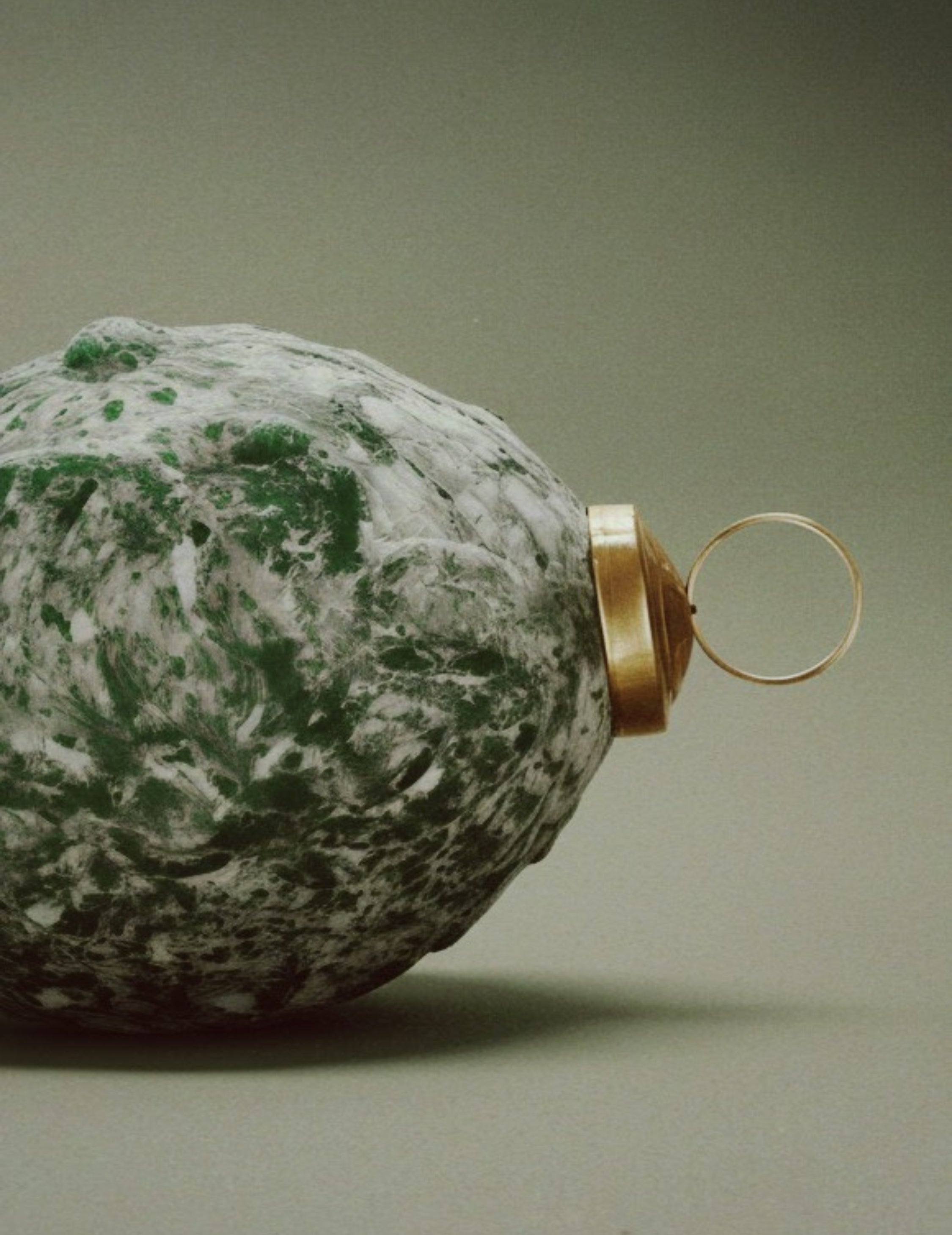 Weihnachtskugel aus Glas Rustikal Waldgrün