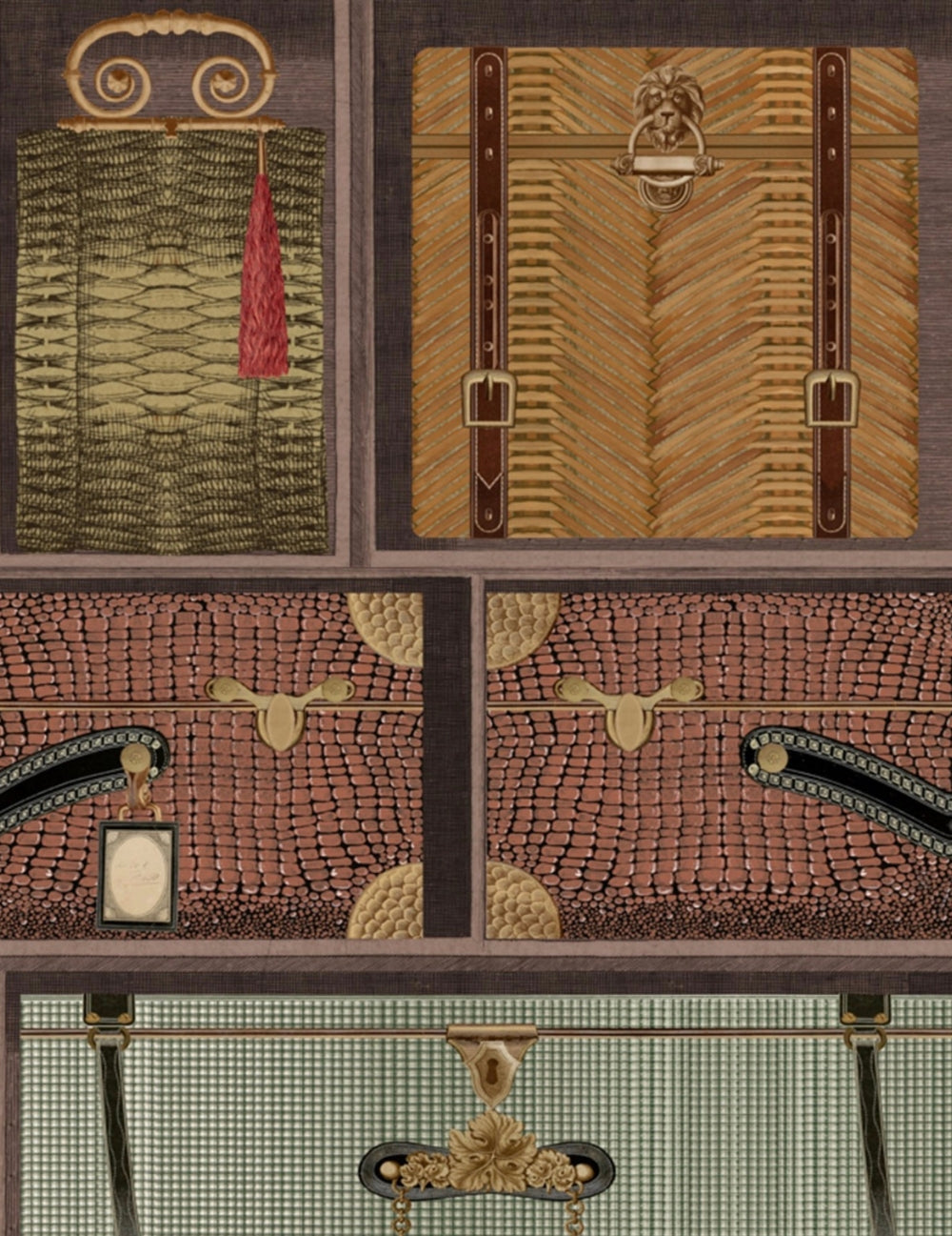 Wandtapete The Luggage Car Green