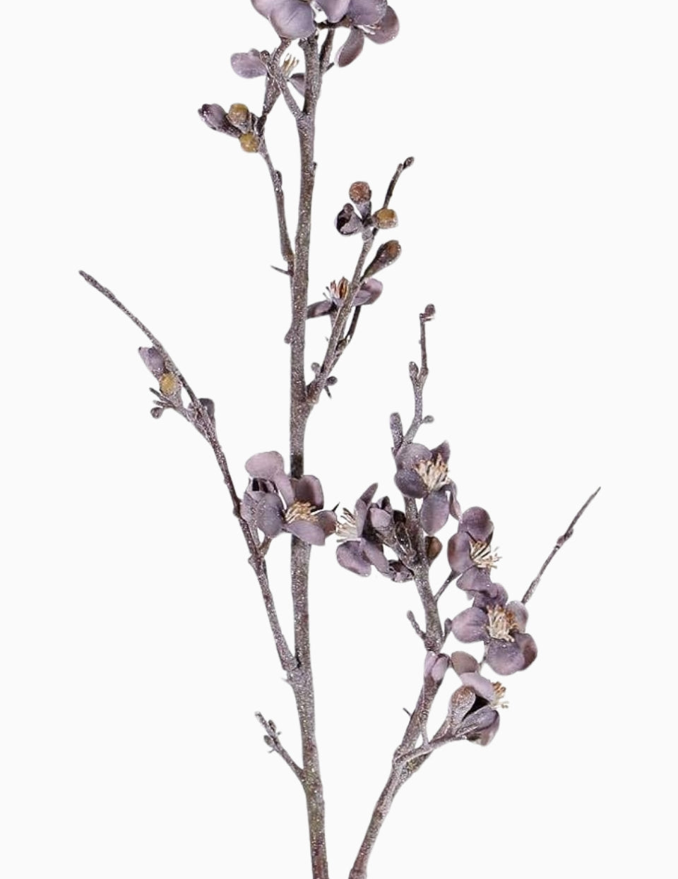 Kunstblume Apfelblütenzweig Lila Samt