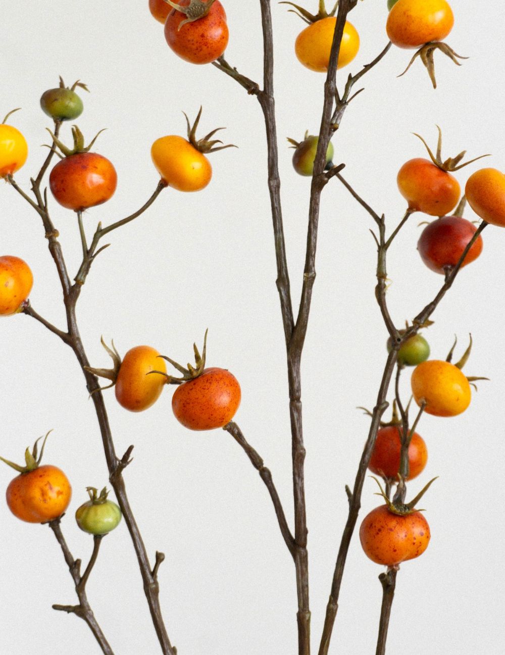 Kunstblume Apfelrose Rot-Orange