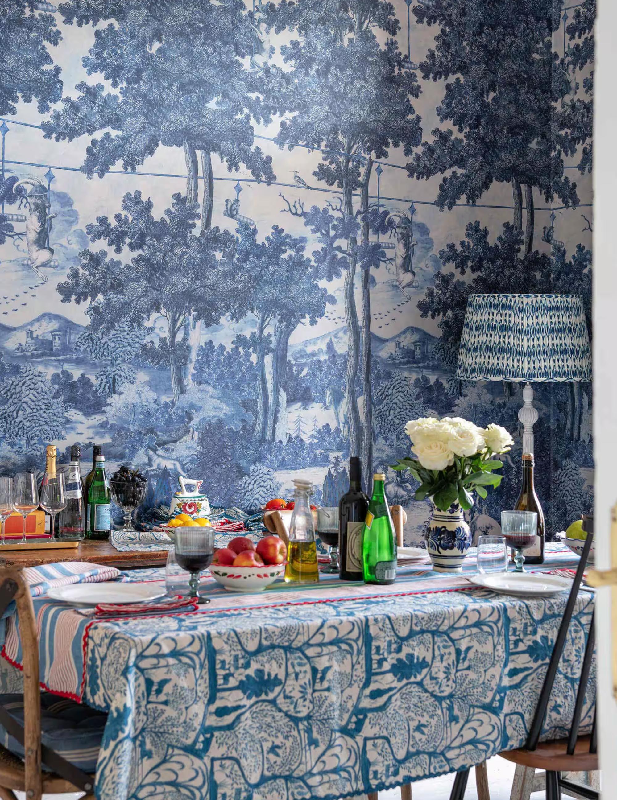 Wandtapete Toile Du Carpathian Indigo