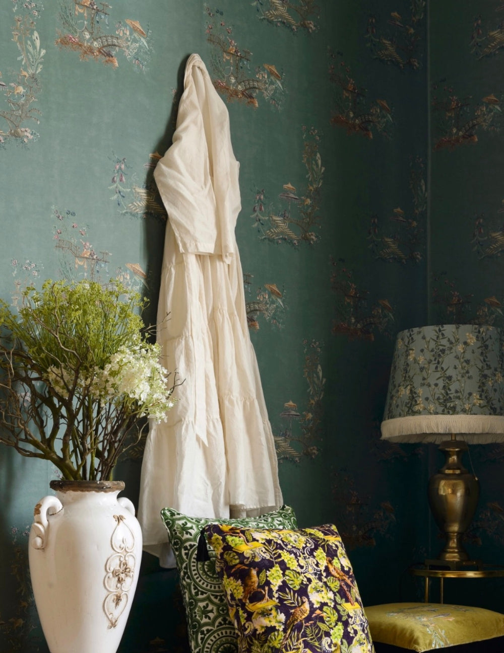 Wandtapete Chinoiserie Blue