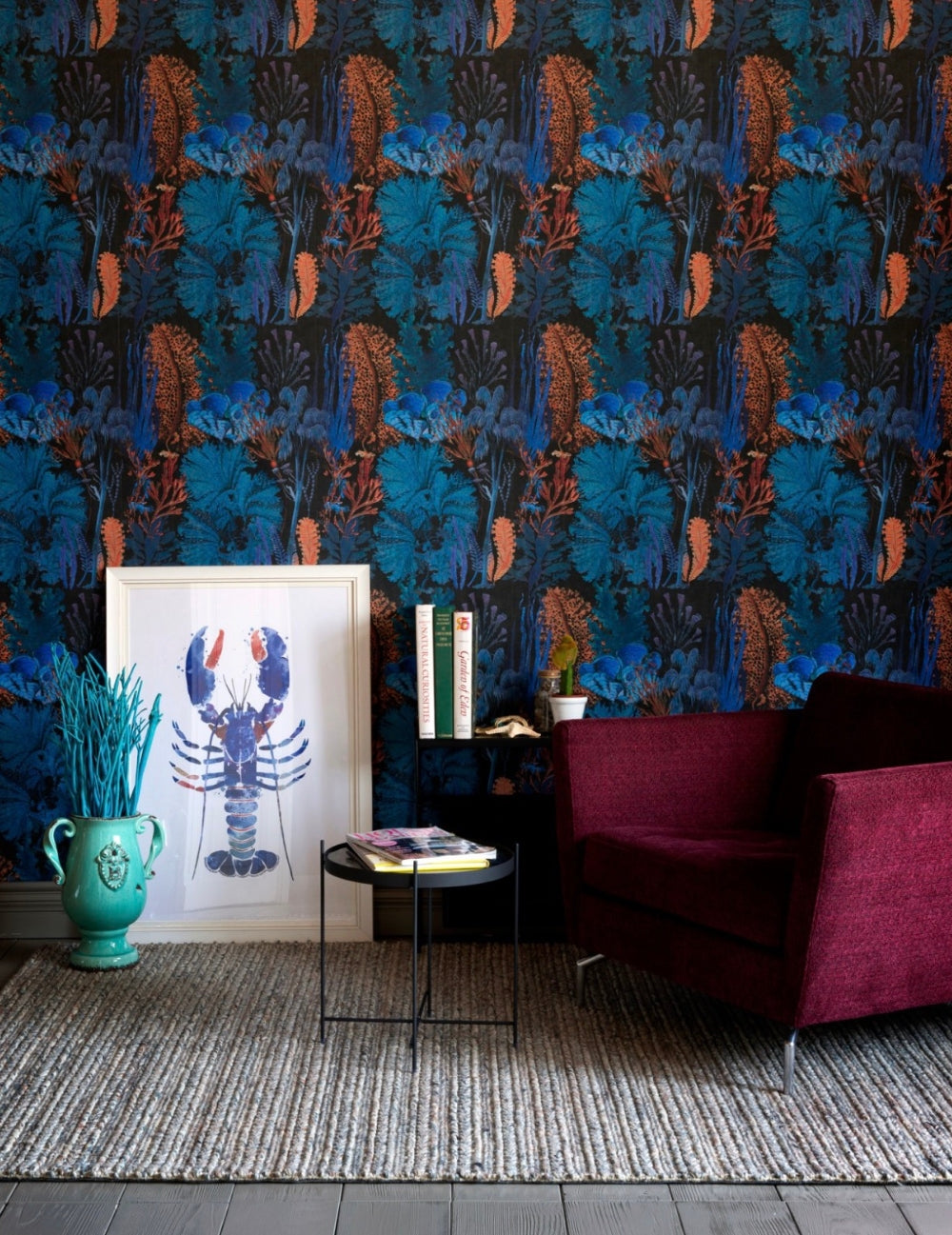 Wandtapete Coral Reef Ultramarine