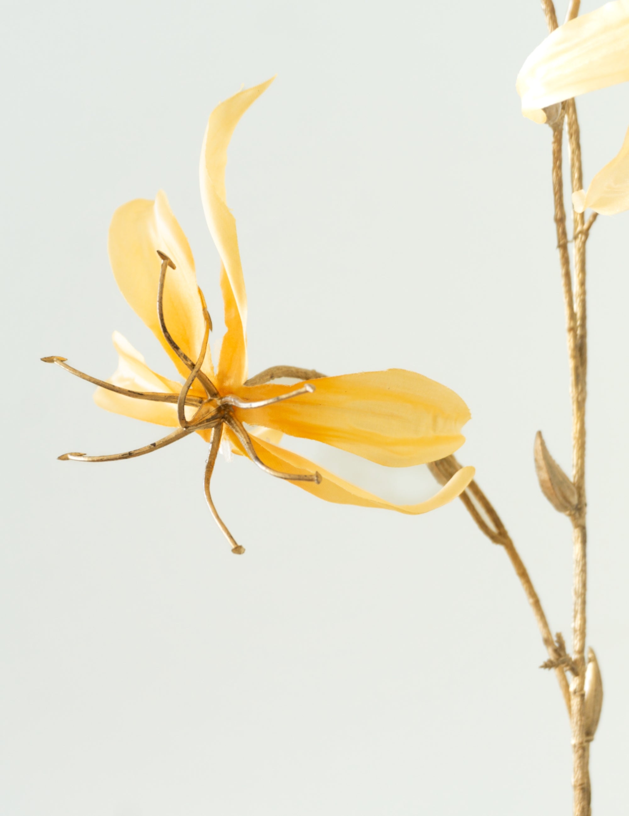 Kunstblume Gloriosa aus Samt Gelb-Gold