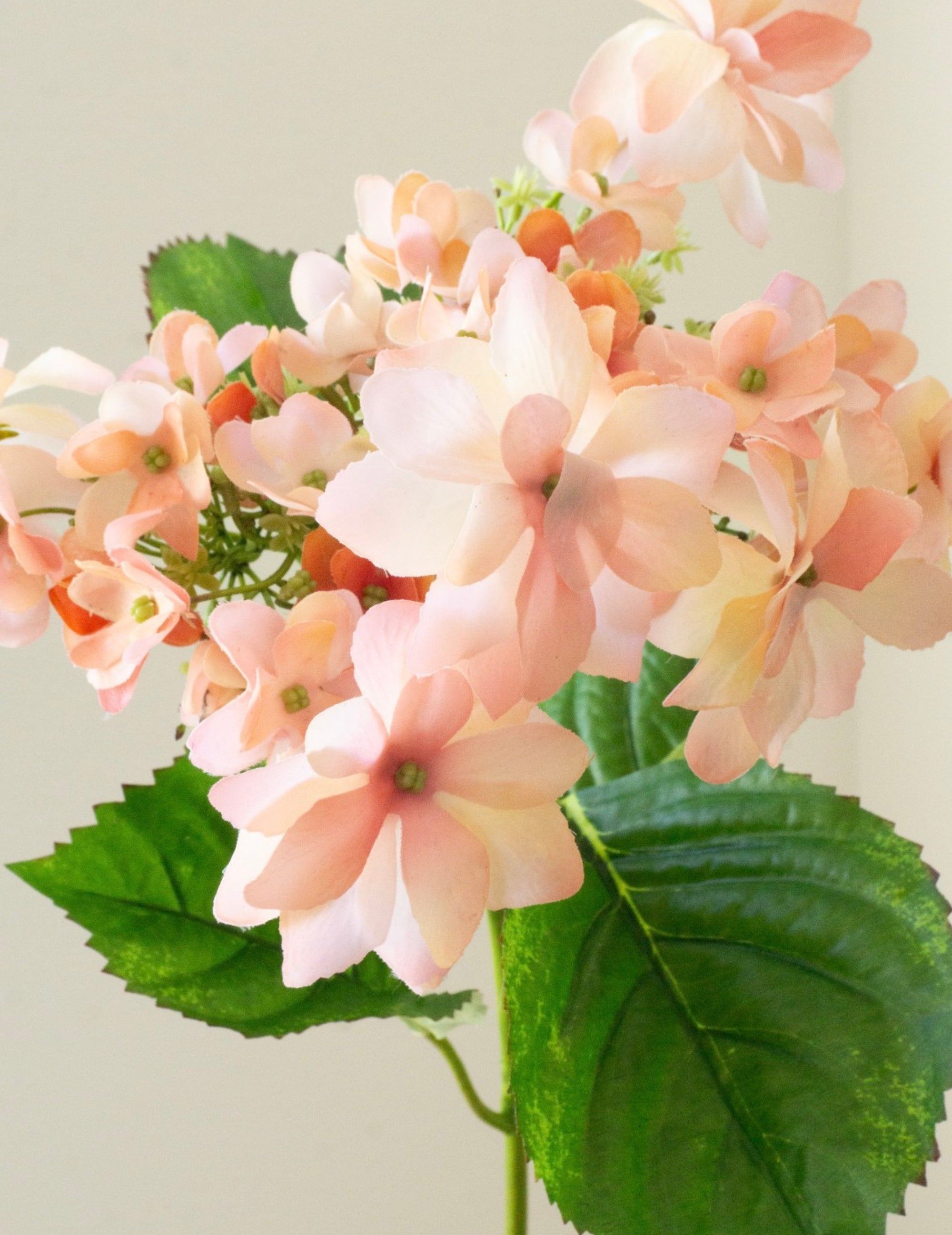 Kunstblume Hortensie 'Real Touch' Pfirsich