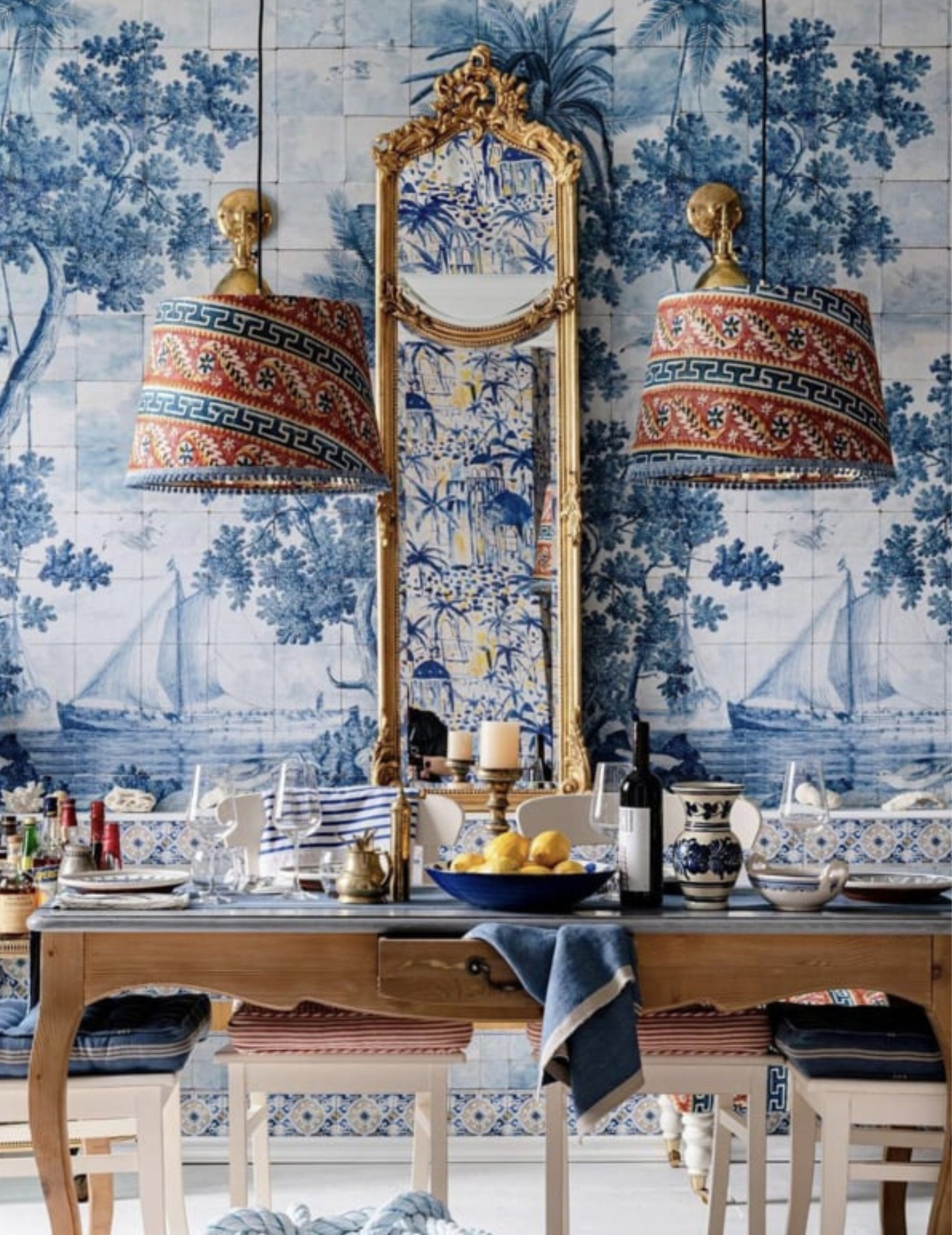 Wandtrapete Azure Mural Blau