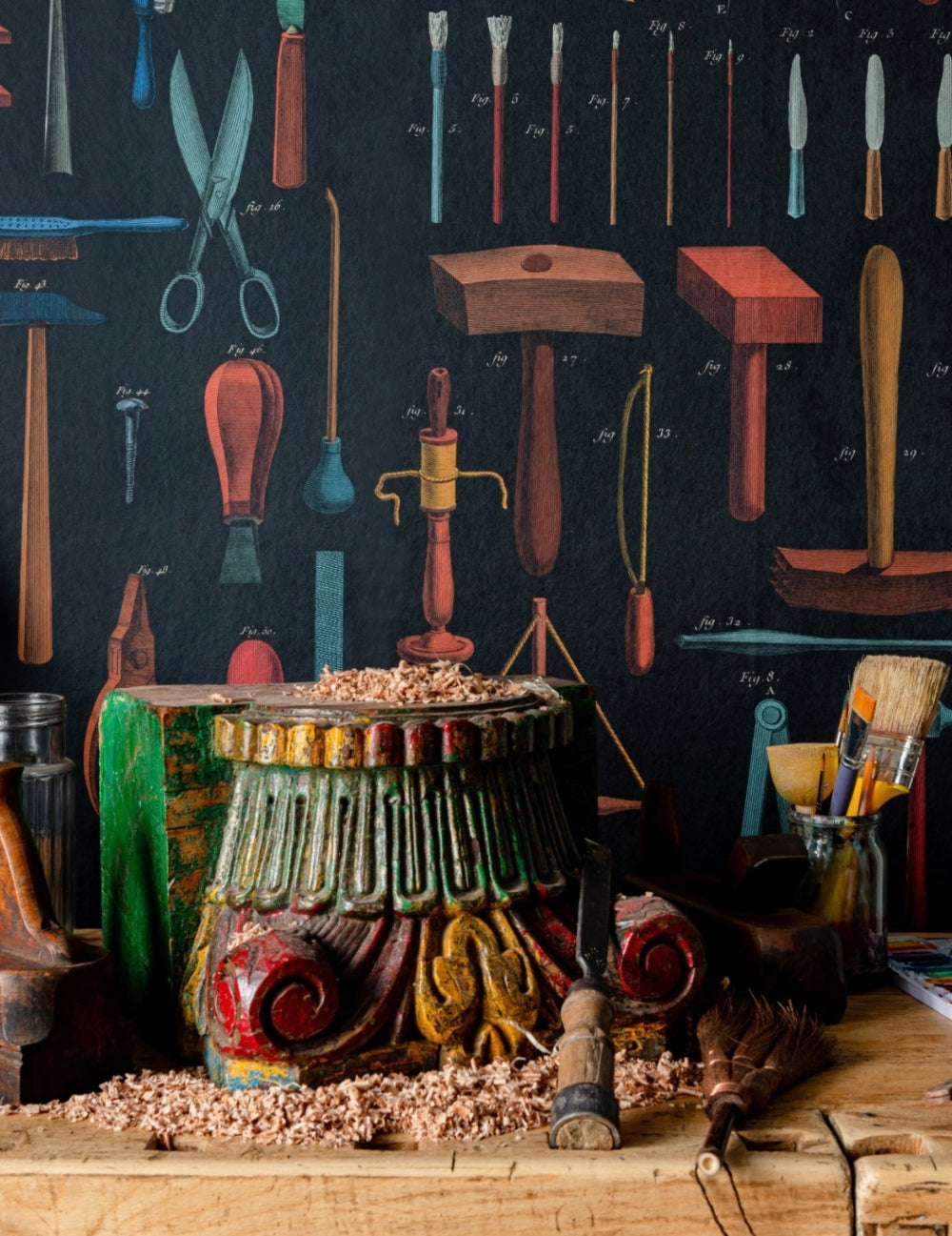 Wandtapete Old Tools
