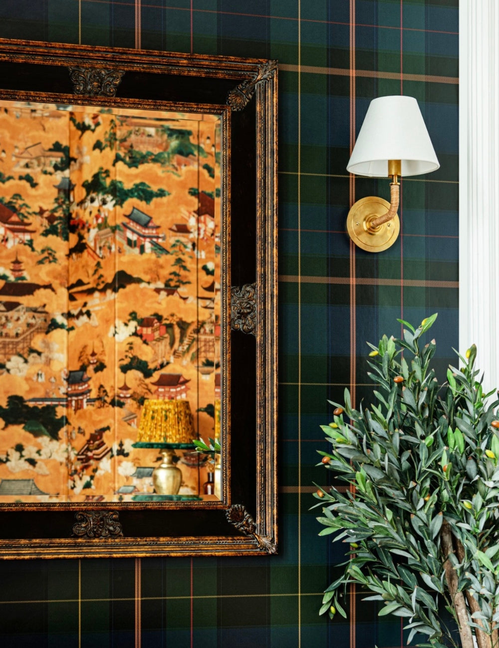 Wandtapete Equestrian Plaid