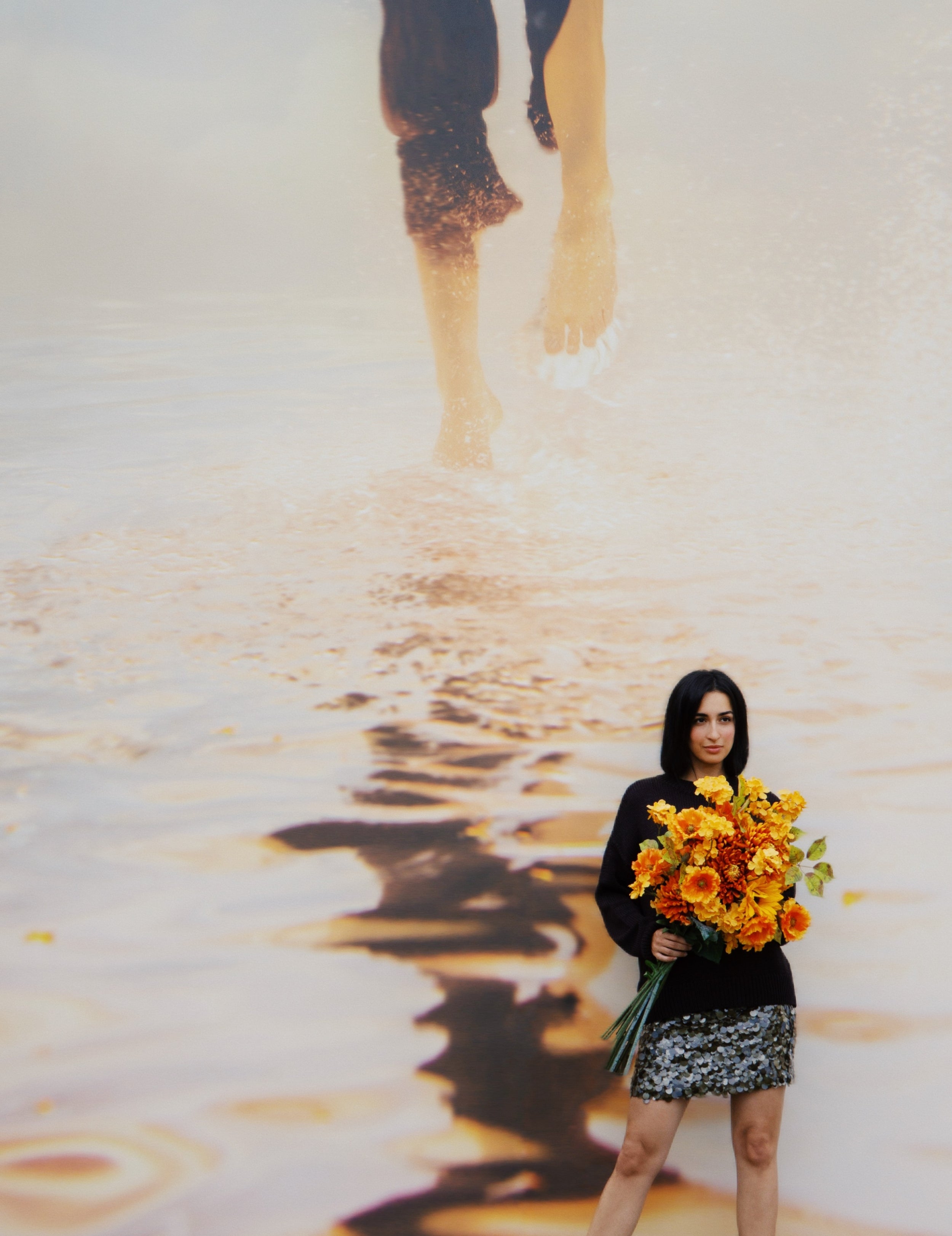 Kunstblumen-Strauß Amber Flame