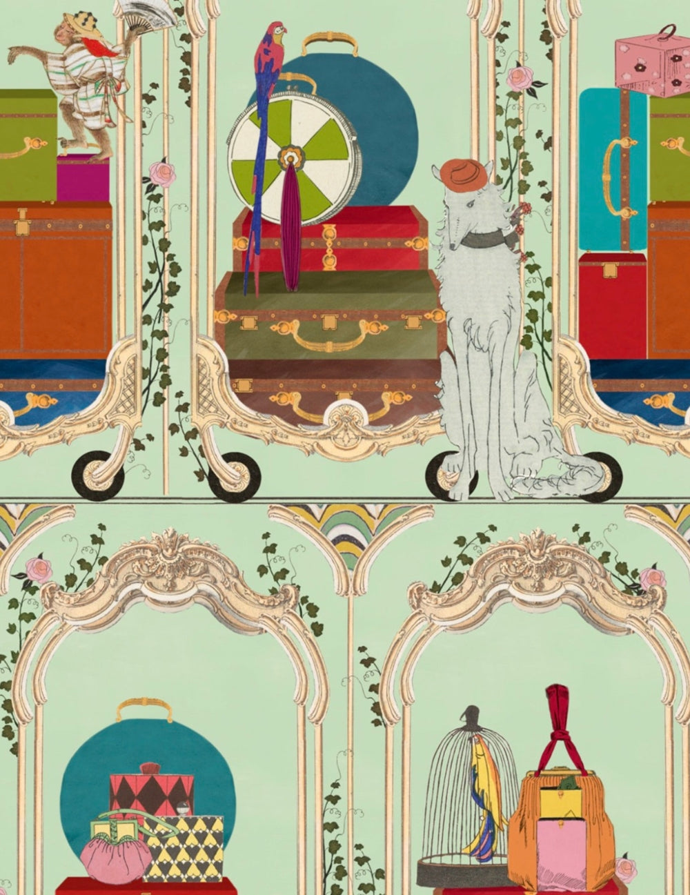 Wandtapete Fancy Trip Turquoise