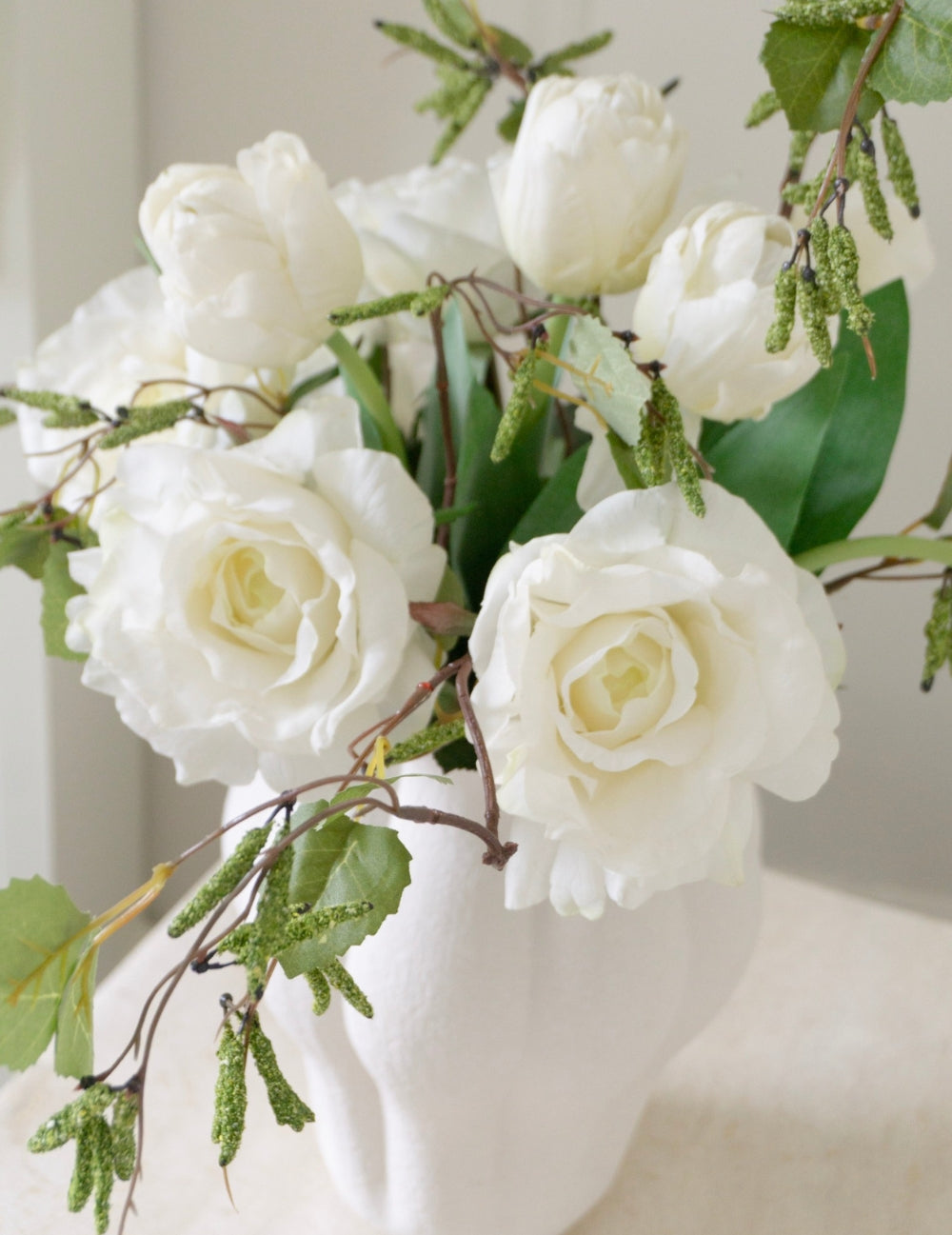 Kunstblume rose 'Real Touch' White