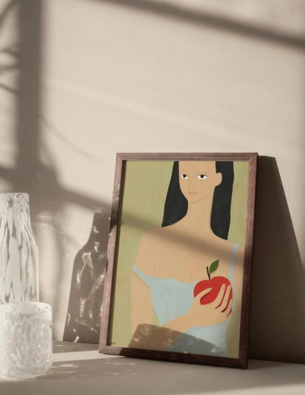 Poster Eve mit Apfel Grün