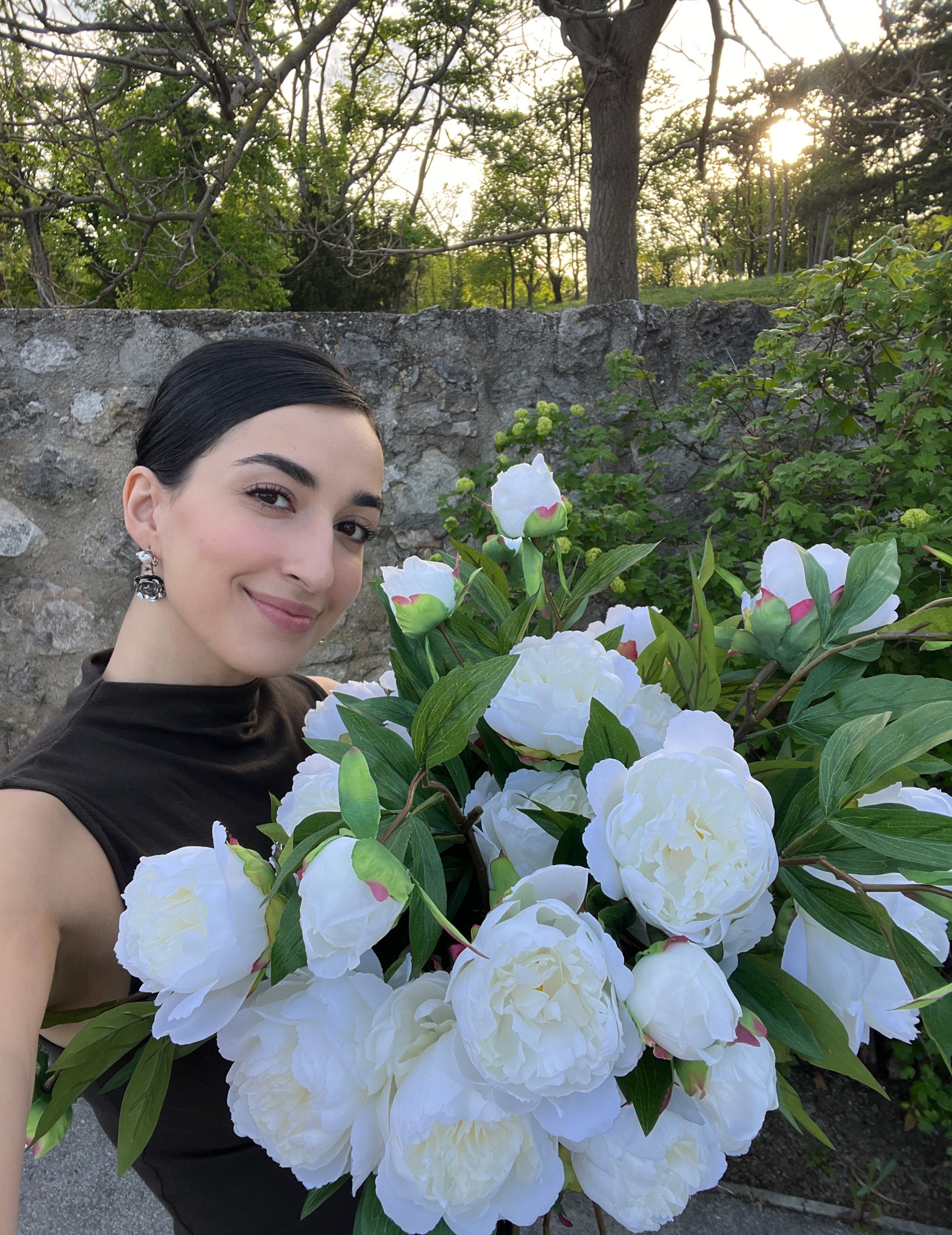 Kunstblumen-Strauß White Peonies