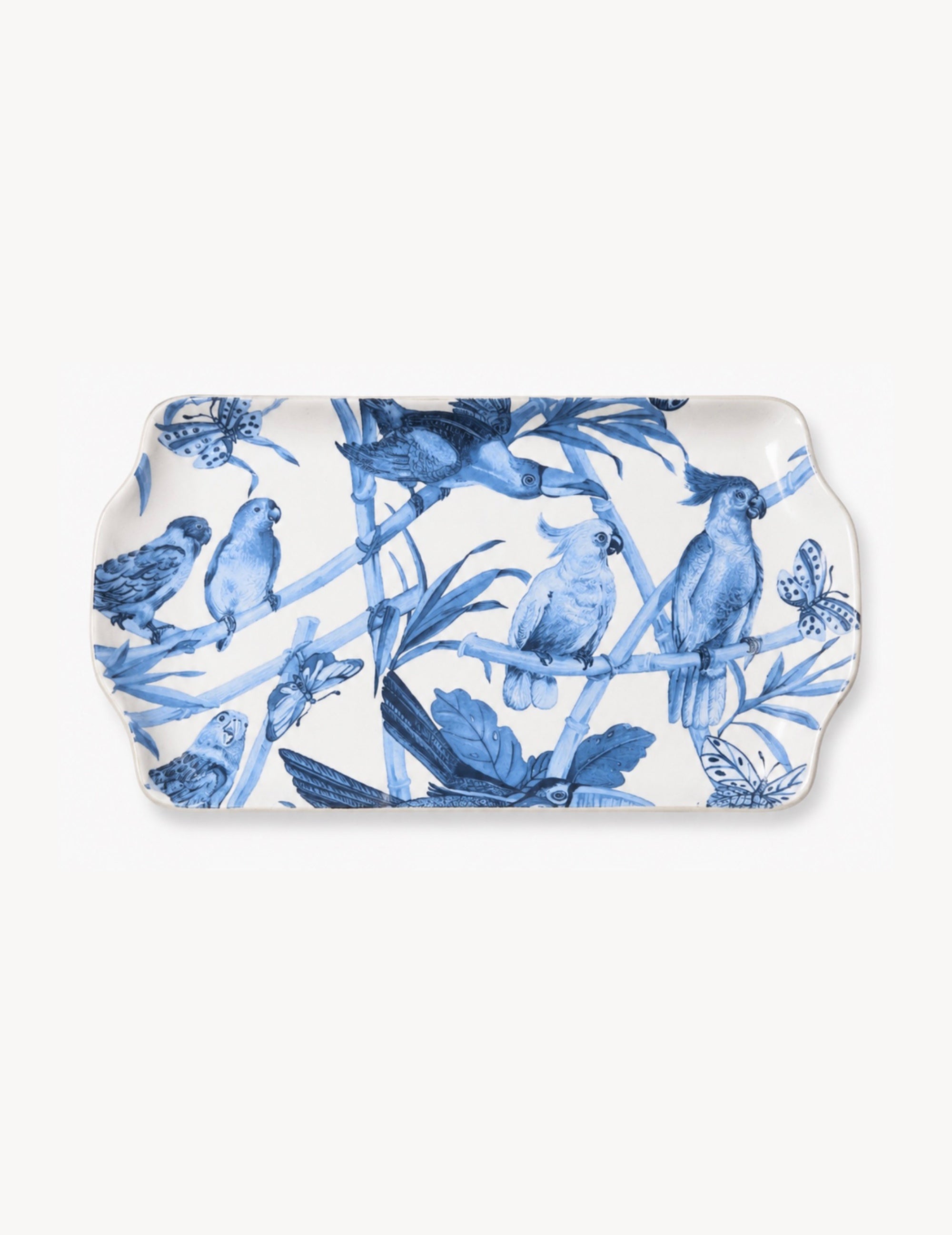 Deko-Tablett Keramik Blauer Dschungel
