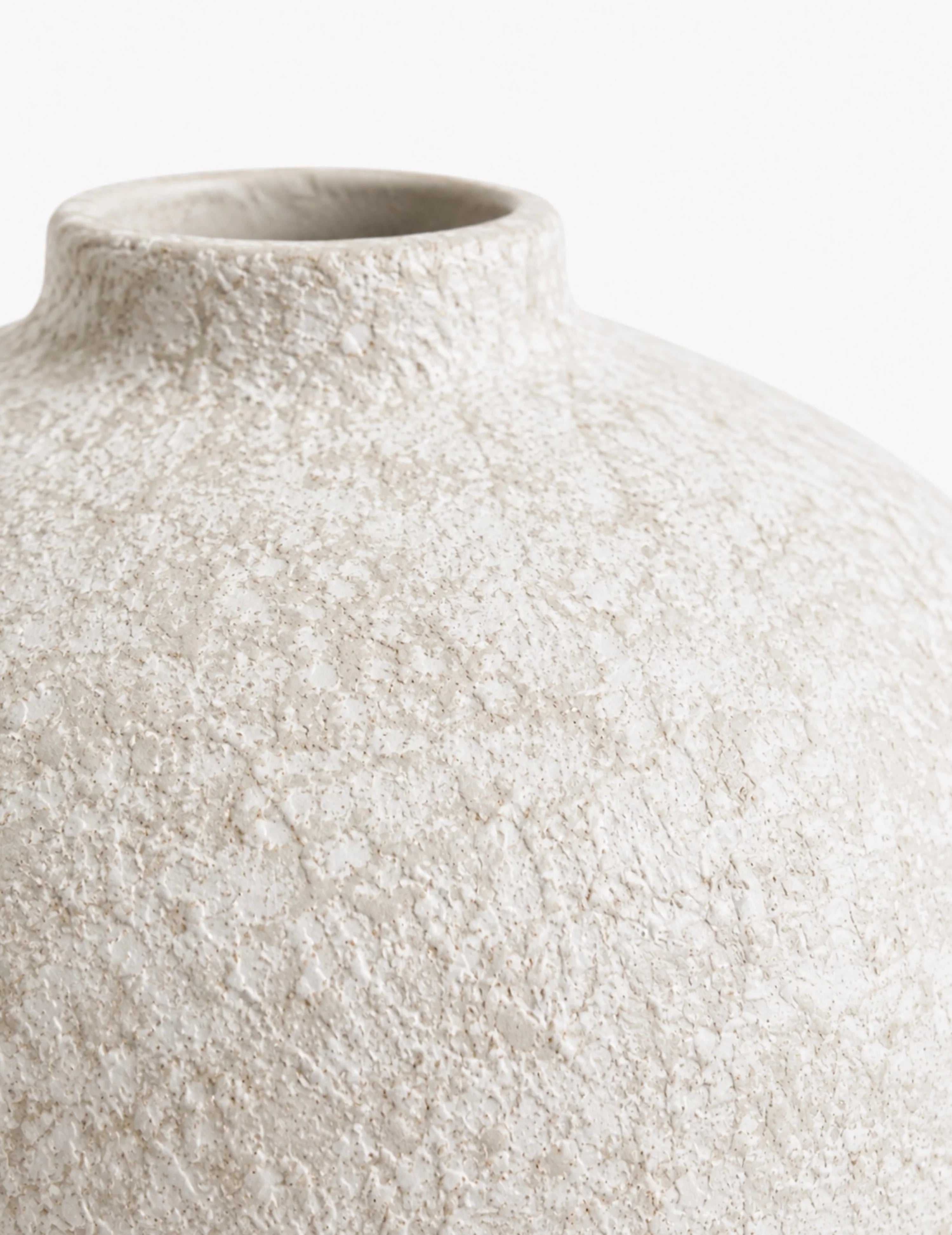 Deko-Vase Rund Weiß-Beige
