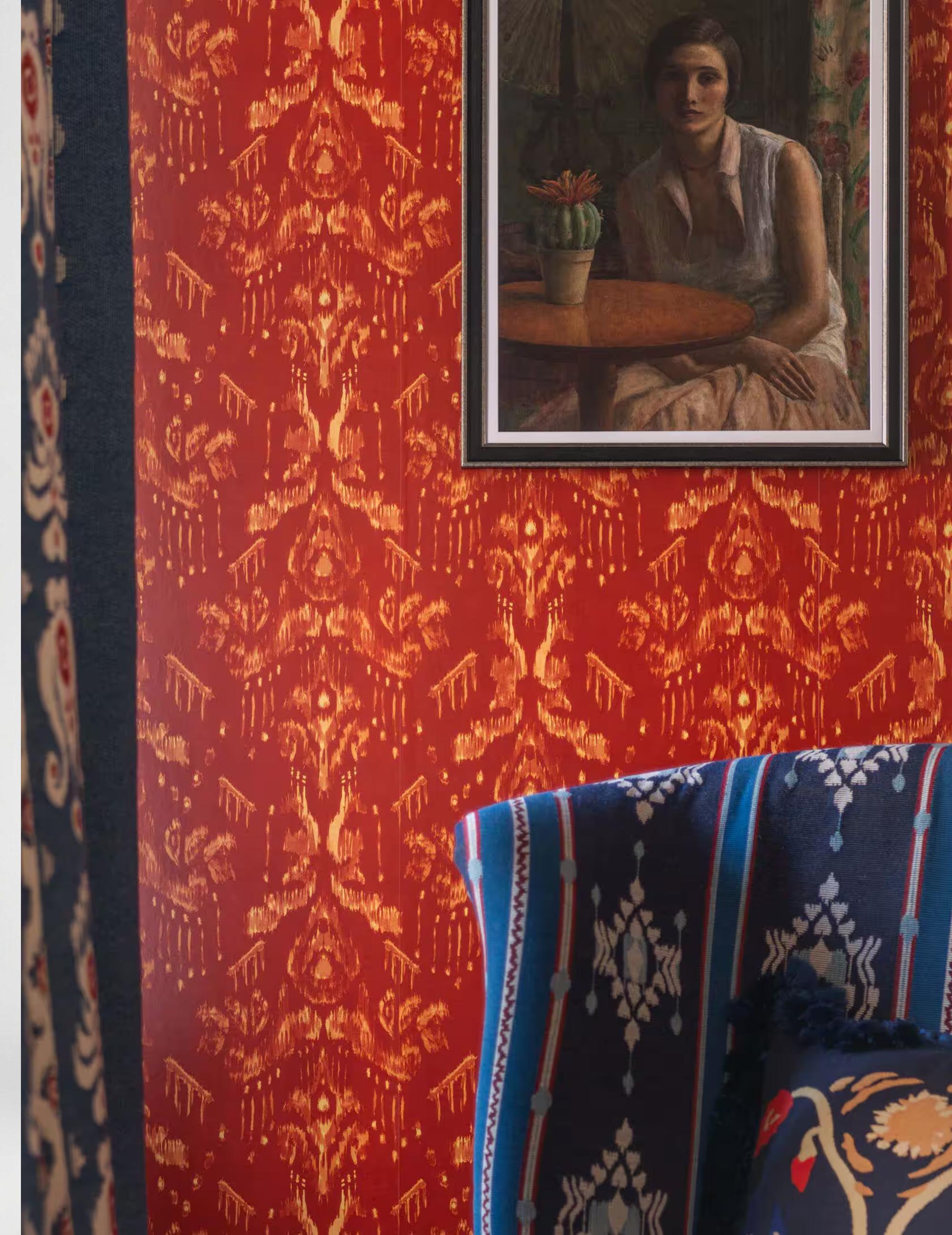 Wandtapete Ancestrial Ikat Copper