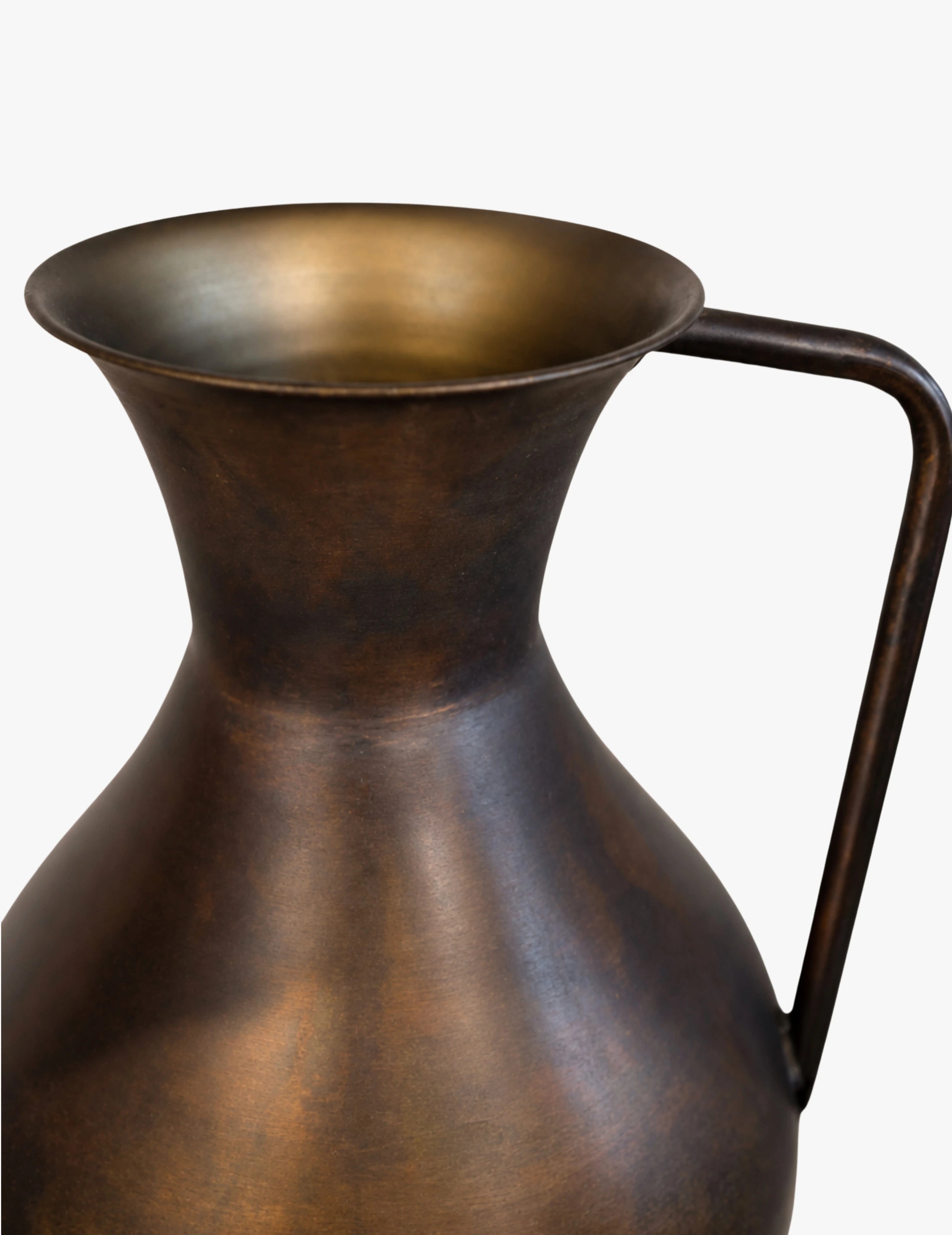 Deko-Vase mit Henkel Metall-Finish Braun