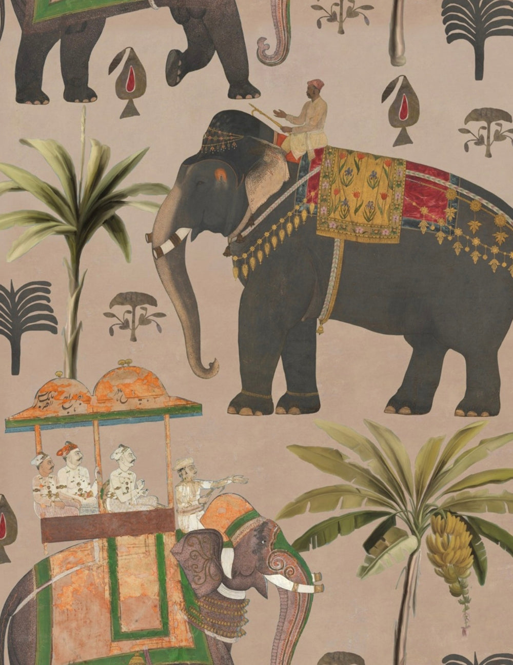 Wandtapete The Procession Taupe