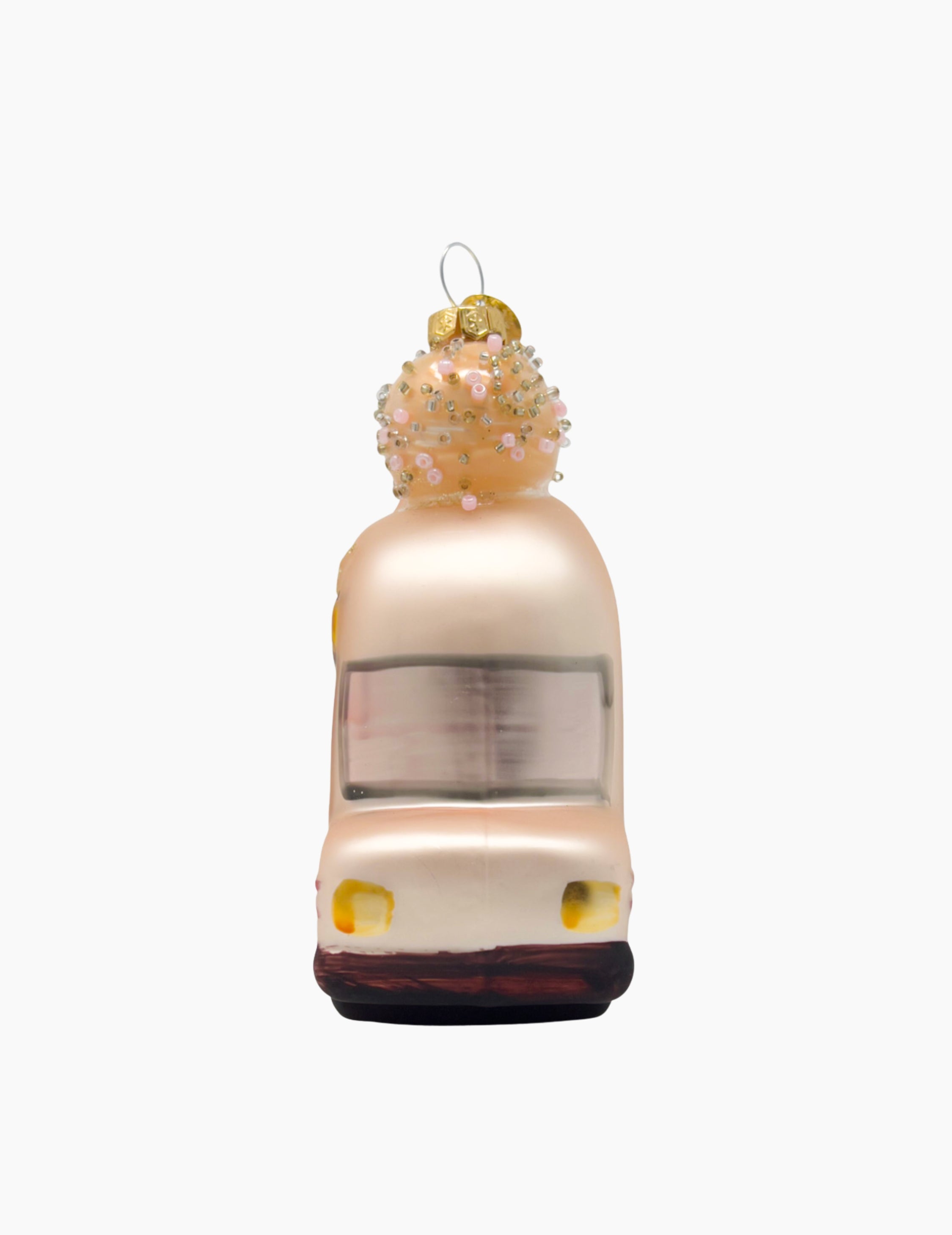 Weihnachtsanhänger aus Glas Eiscreme-Bus Rosa