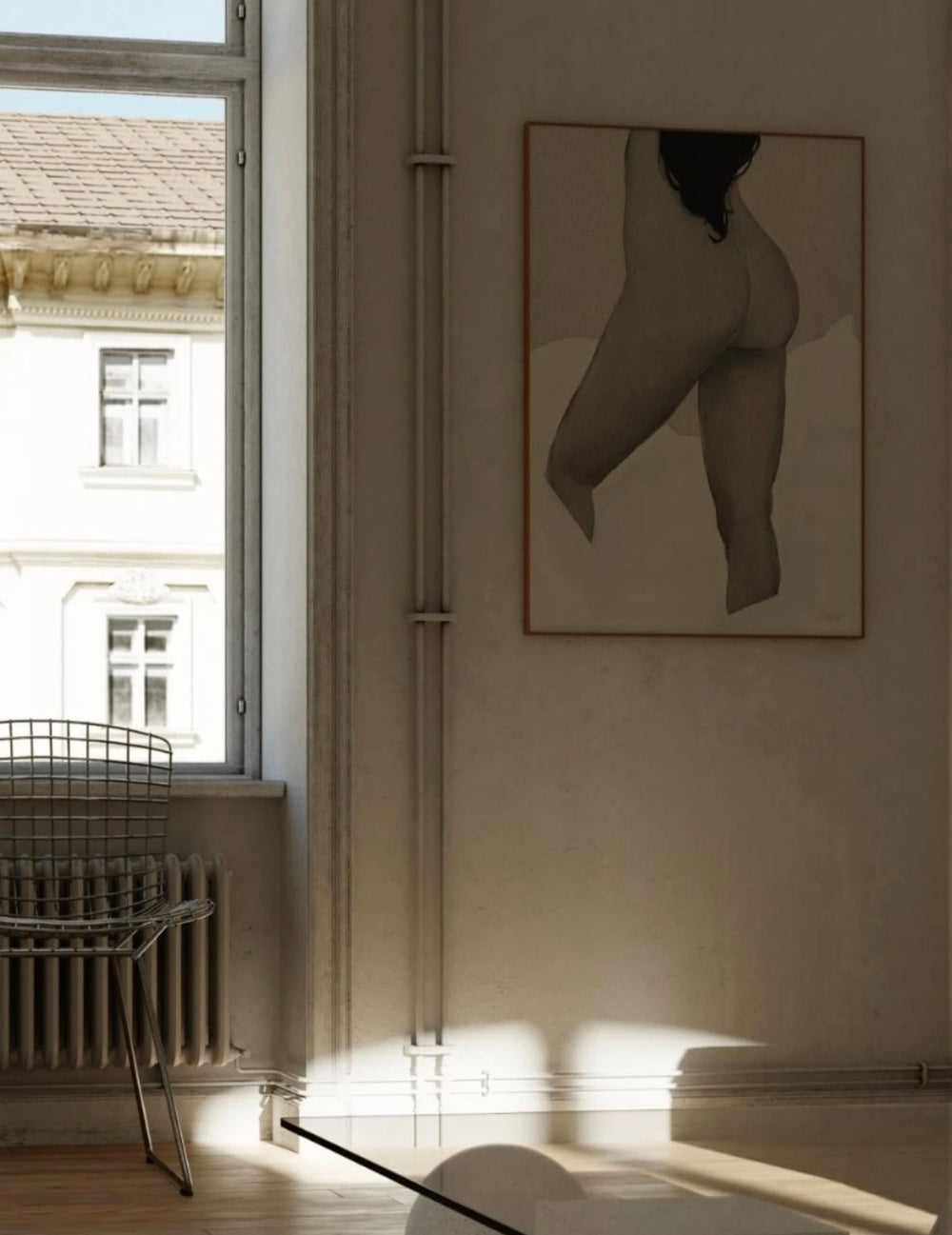 Poster Woman in Bed Creme