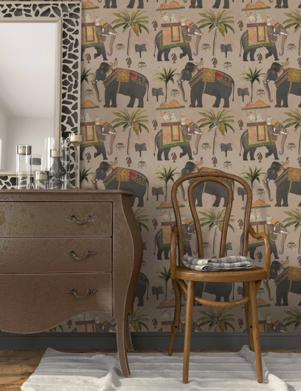 Wandtapete The Procession Taupe