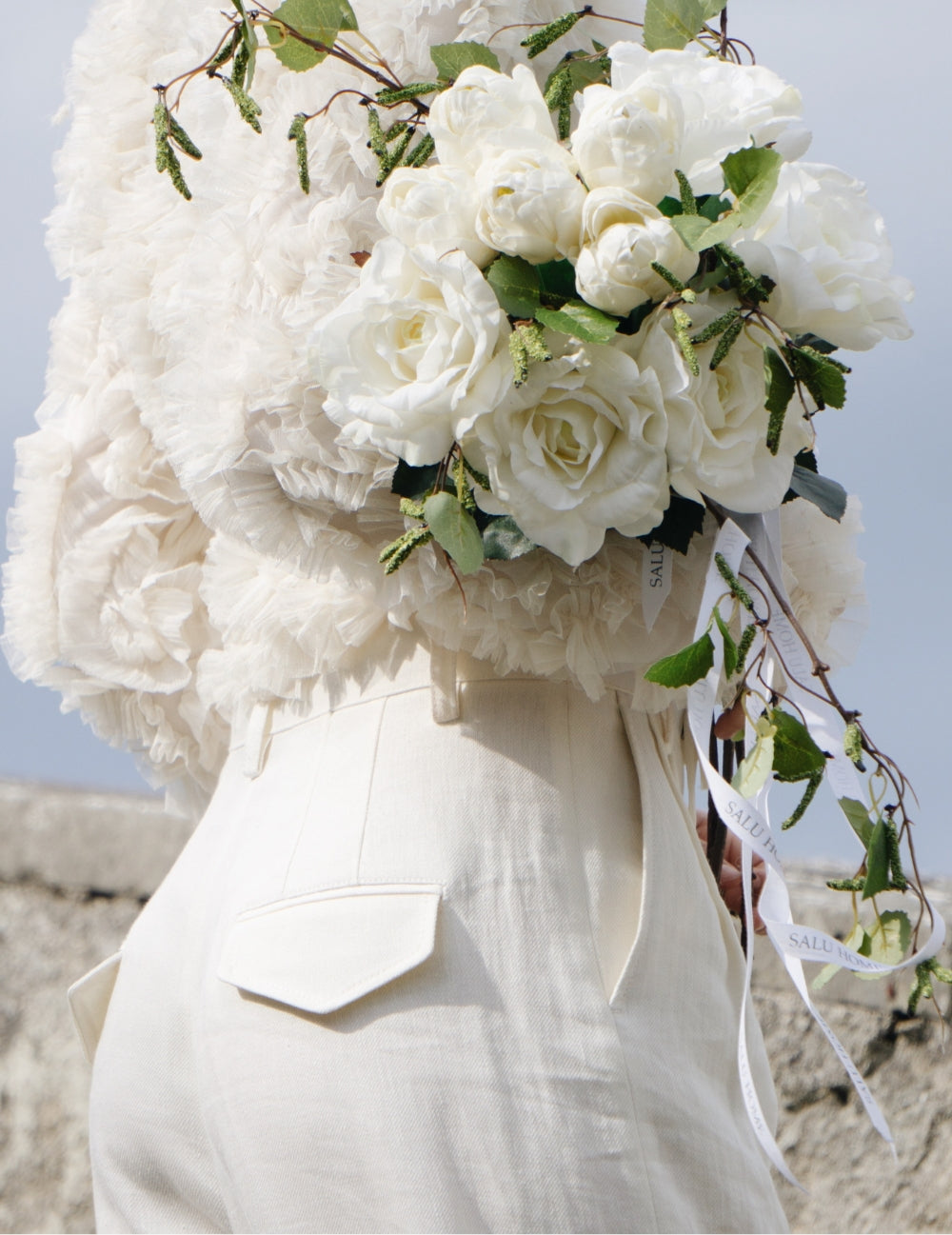 Kunstblumen-Strauß White Lizzy