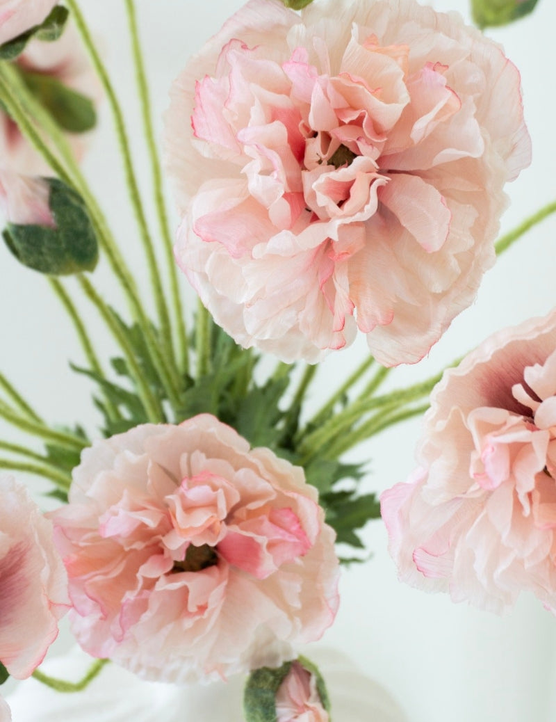 Kunstblume Mohn mit Knospe Rosa